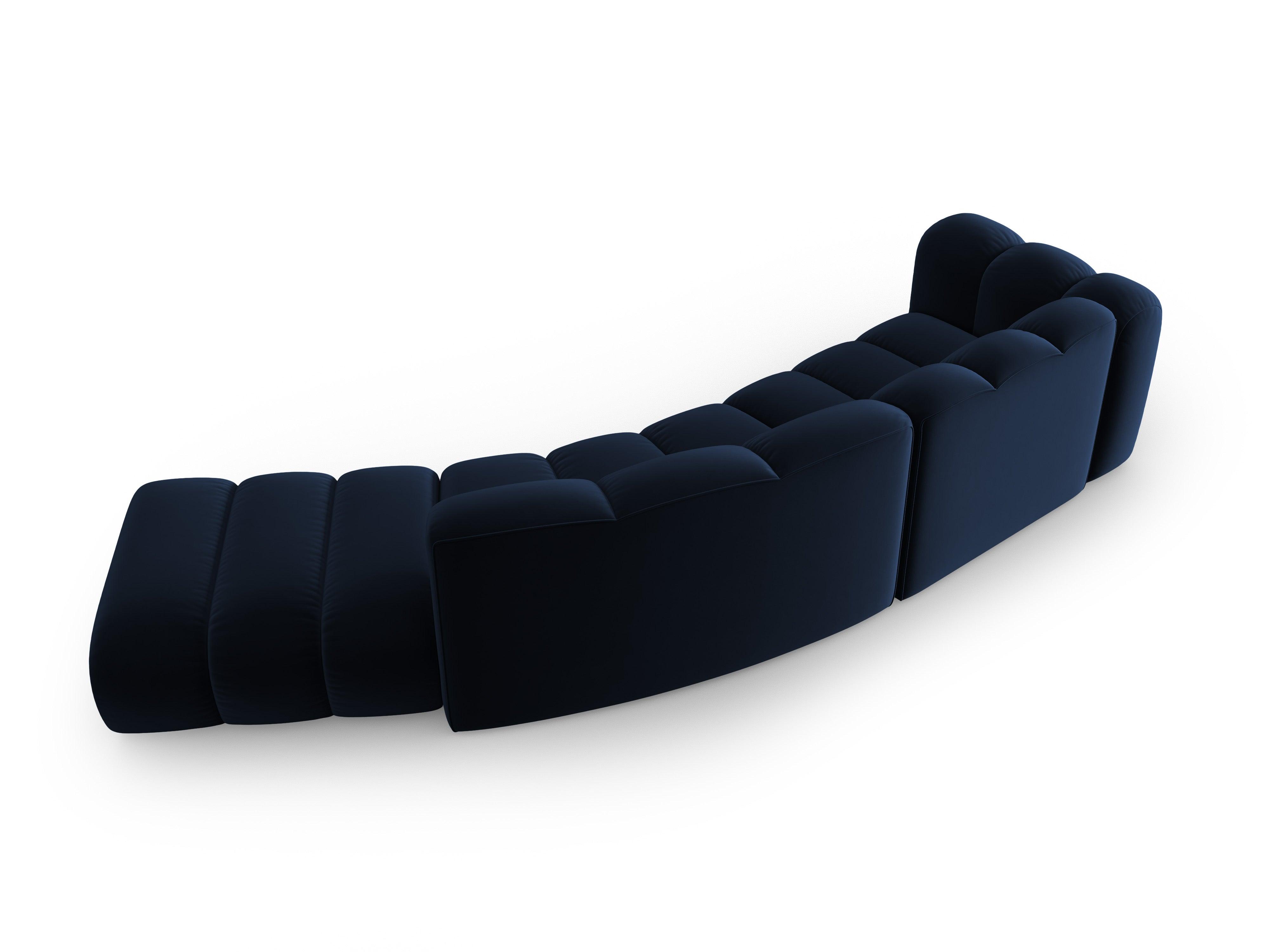Sofa aksamitna 5-osobowa prawostronna SKYLER granatowy Interieurs 86 Eye on Design