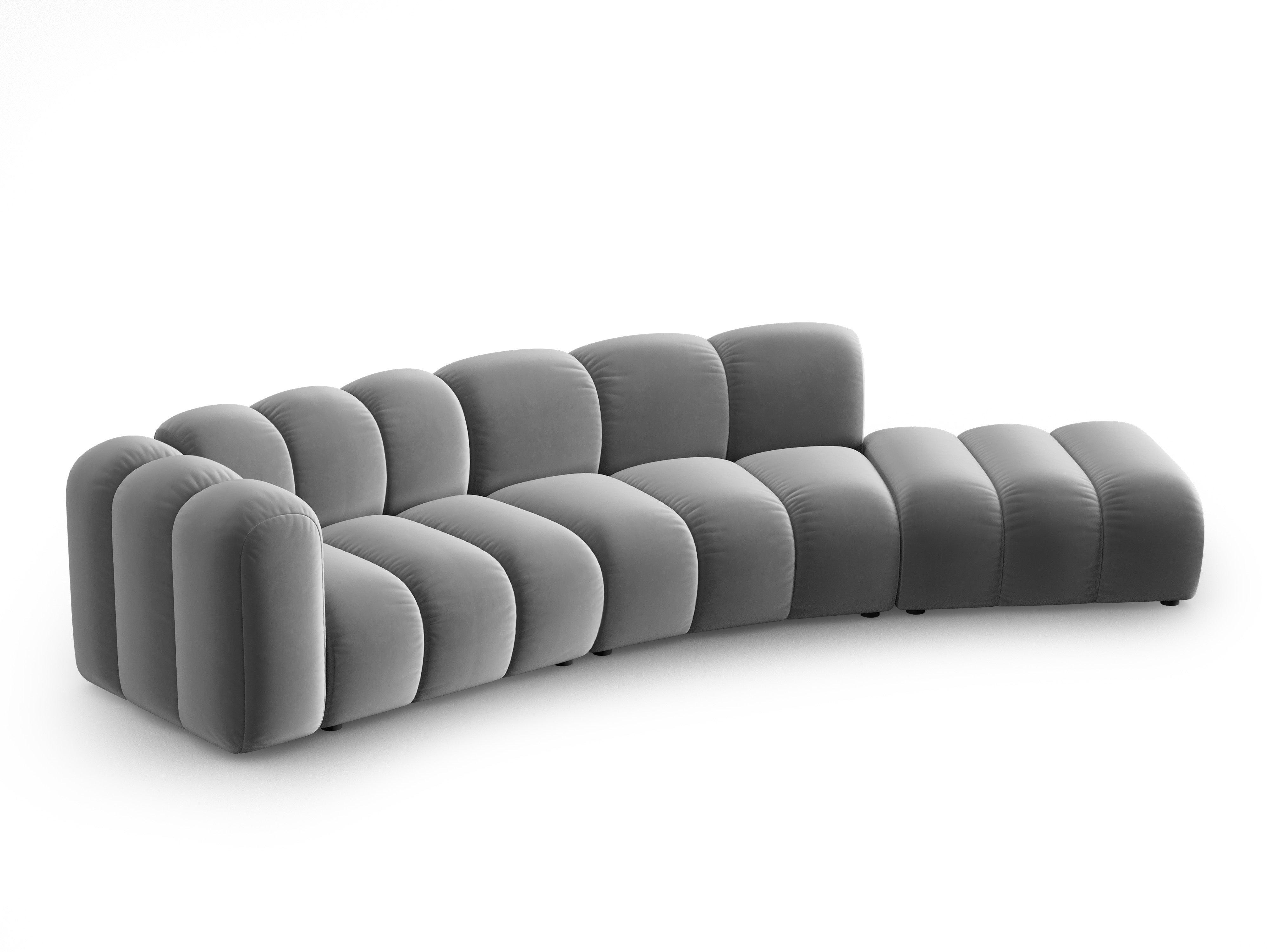 Sofa aksamitna 5-osobowa prawostronna SKYLER szary Interieurs 86 Eye on Design