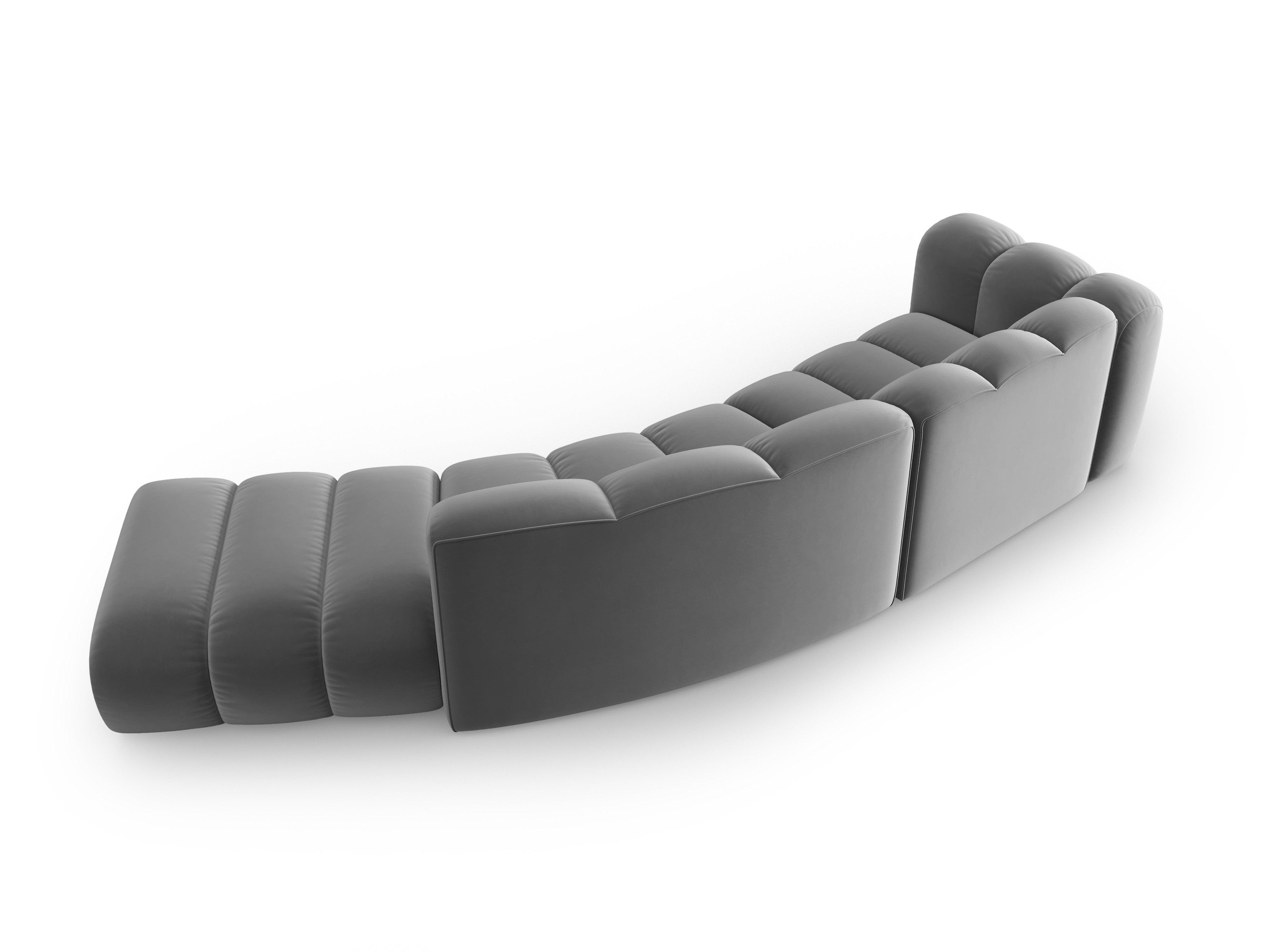 Sofa aksamitna 5-osobowa prawostronna SKYLER szary Interieurs 86 Eye on Design