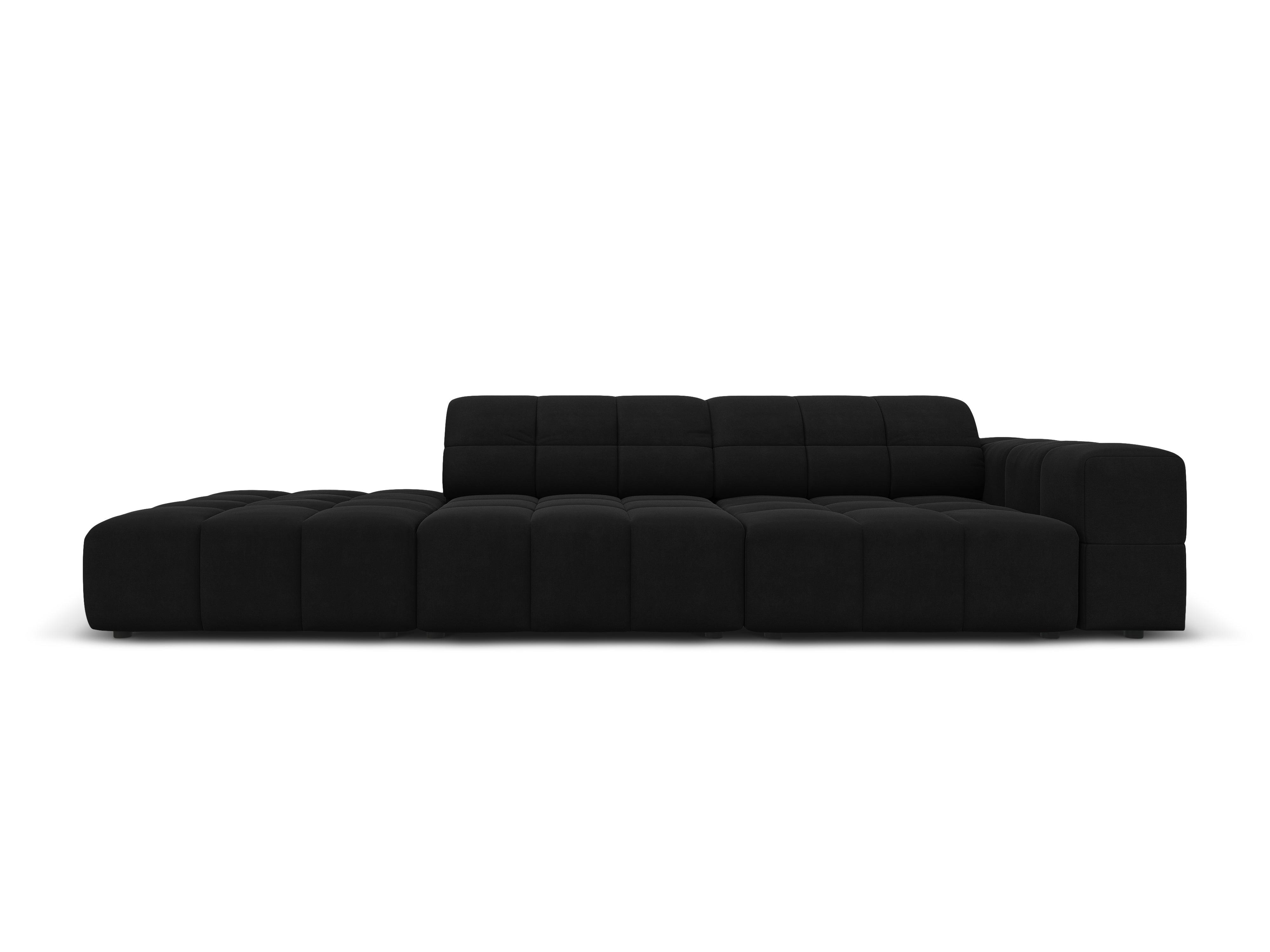 Sofa aksamitna lewostronna 3-osobowa CHICAGO czarny Cosmopolitan Design Eye on Design