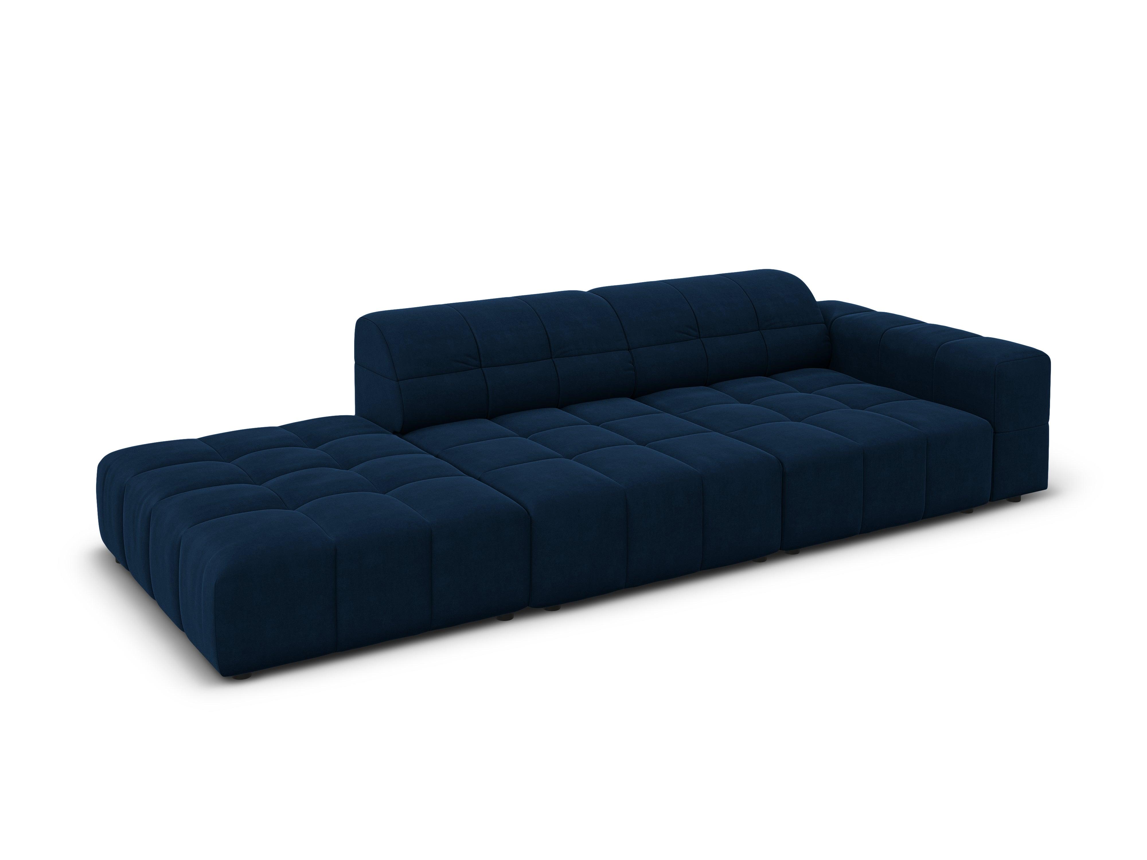 Sofa aksamitna lewostronna 3-osobowa CHICAGO granat królewski Cosmopolitan Design Eye on Design