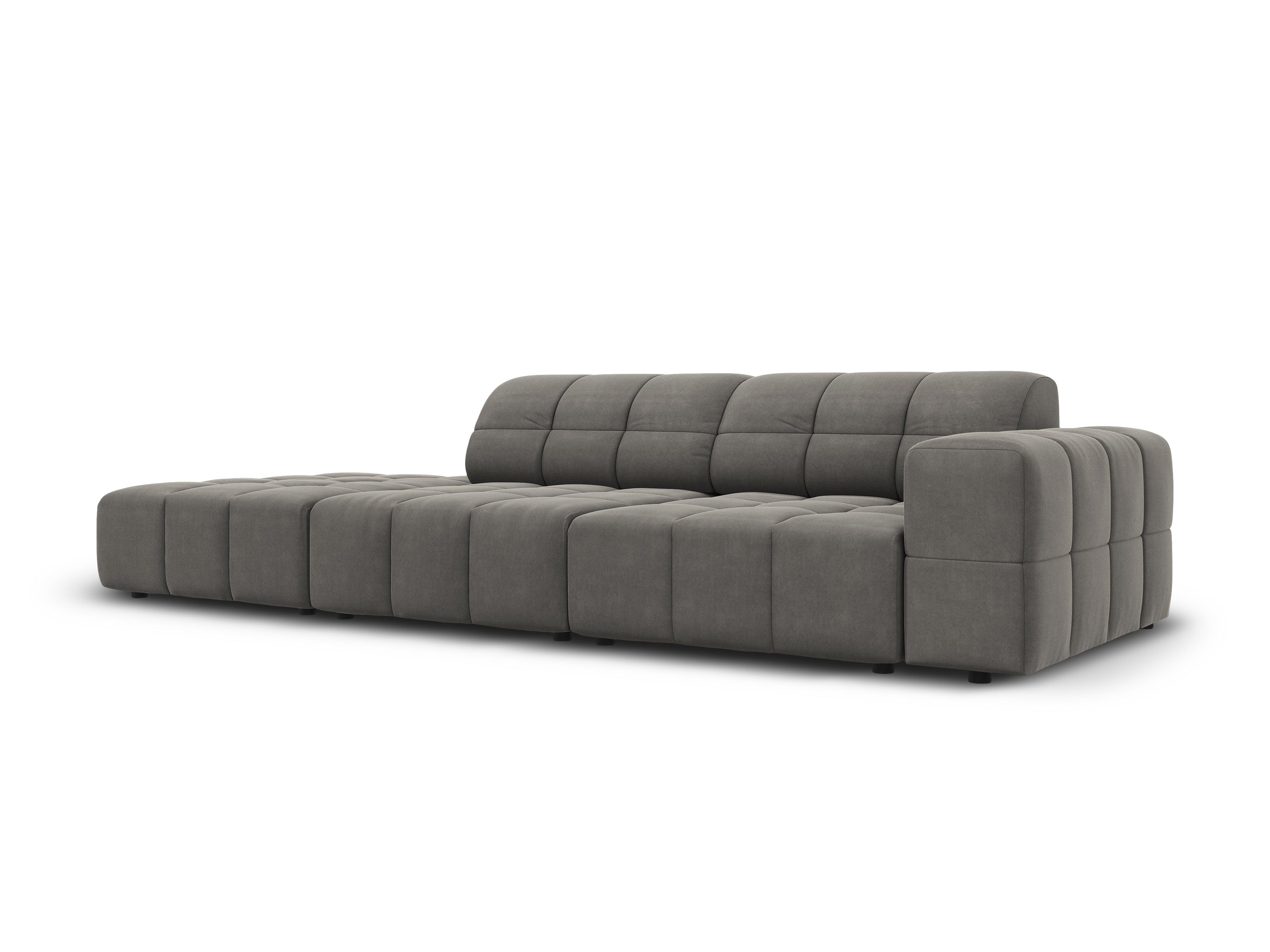 Sofa aksamitna lewostronna 3-osobowa CHICAGO szary Cosmopolitan Design Eye on Design
