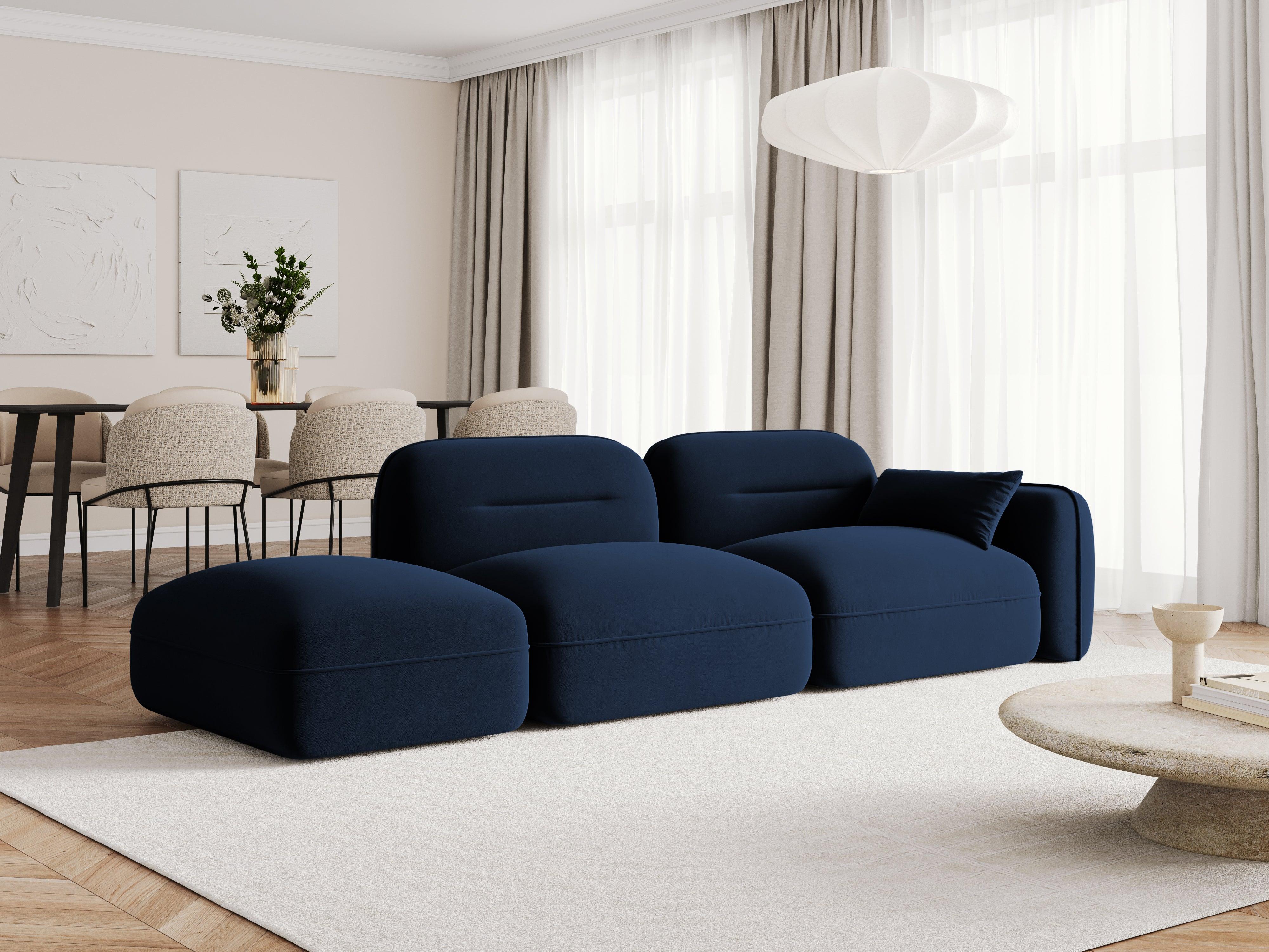 Sofa modułowa aksamitna lewostronna 3-osobowa SYDNEY granat królewski Cosmopolitan Design Eye on Design