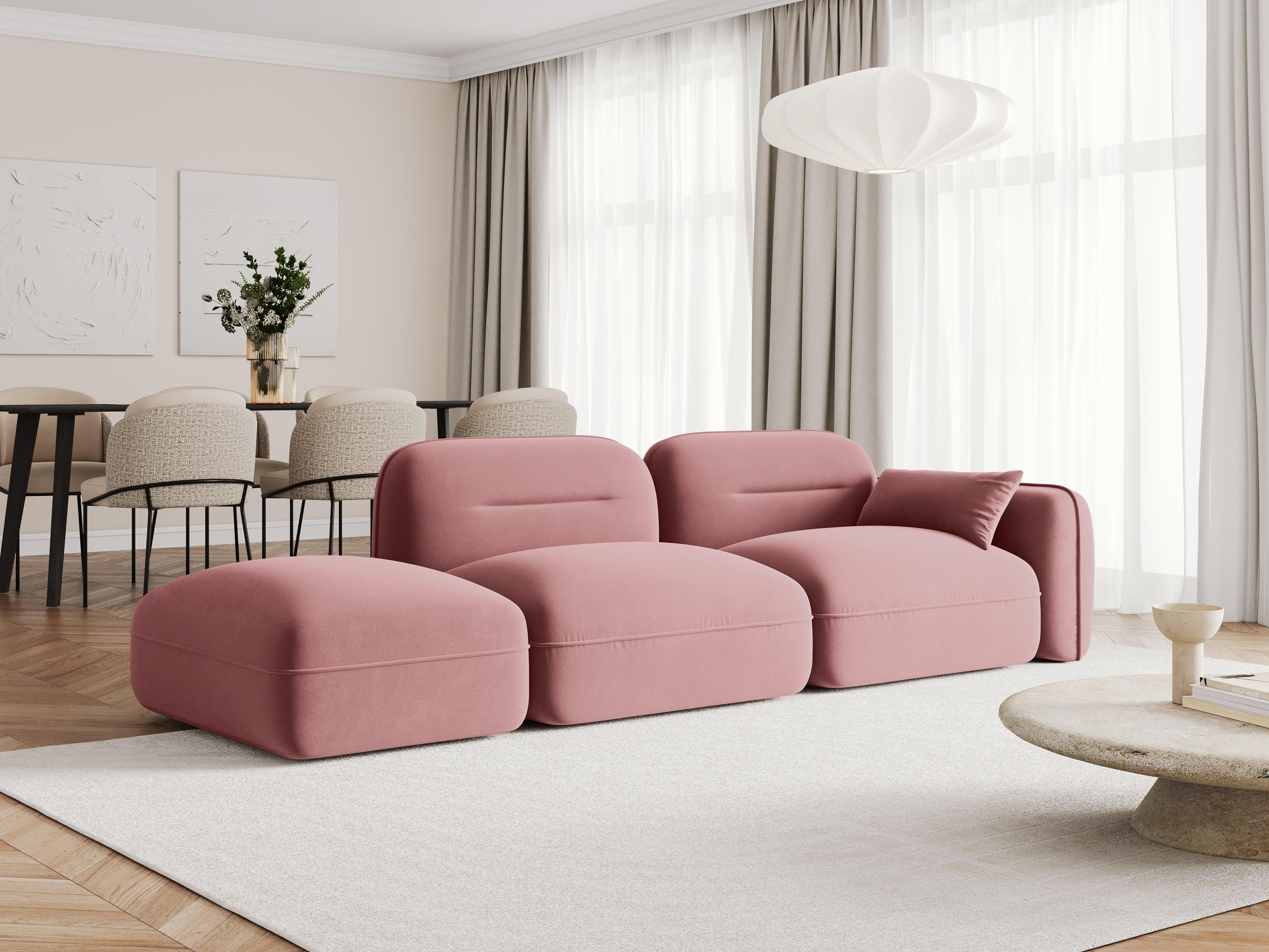Sofa modułowa aksamitna lewostronna 3-osobowa SYDNEY łososiowy Cosmopolitan Design Eye on Design