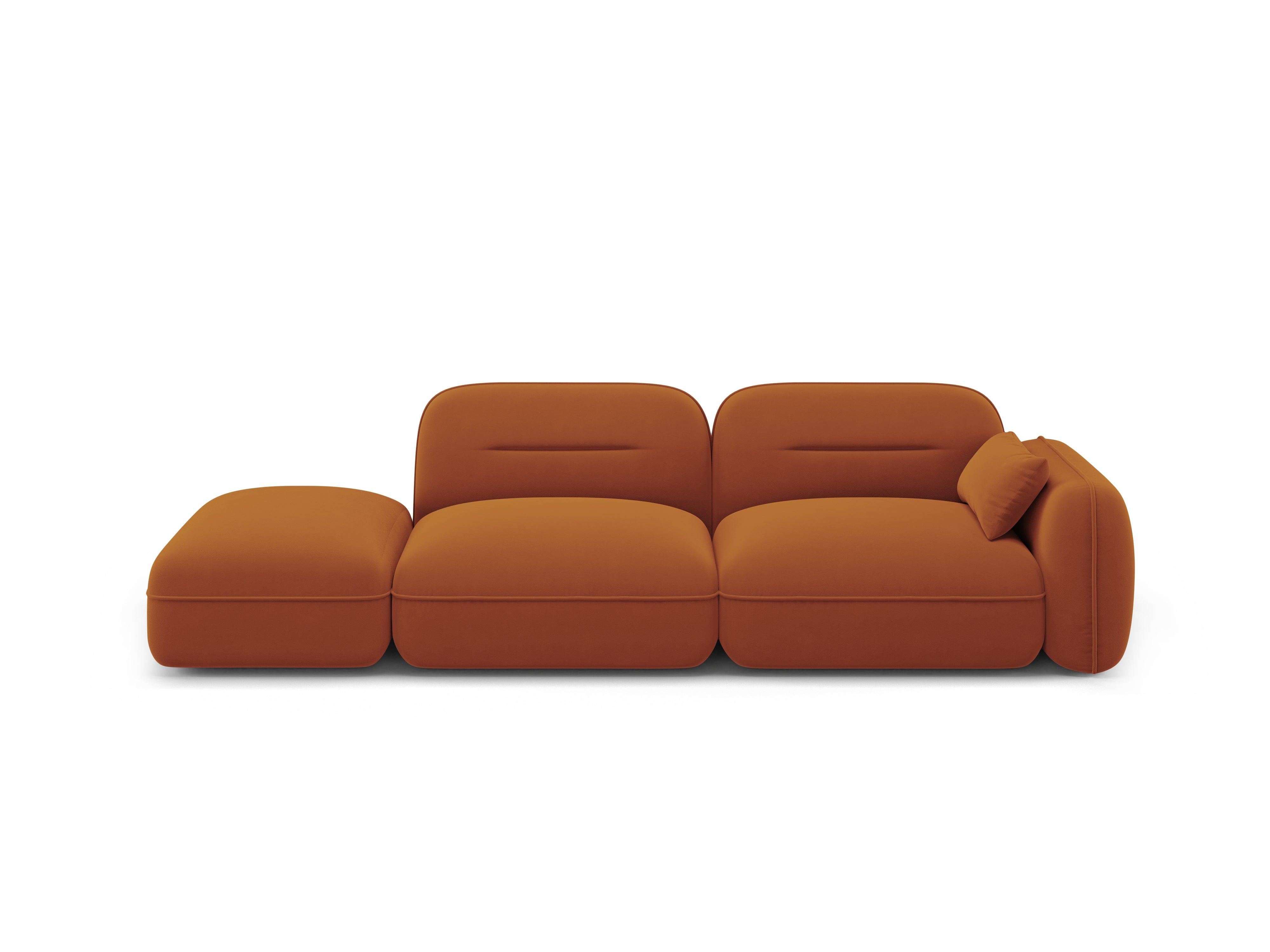 Sofa modułowa aksamitna lewostronna 3-osobowa SYDNEY terracotta Cosmopolitan Design Eye on Design