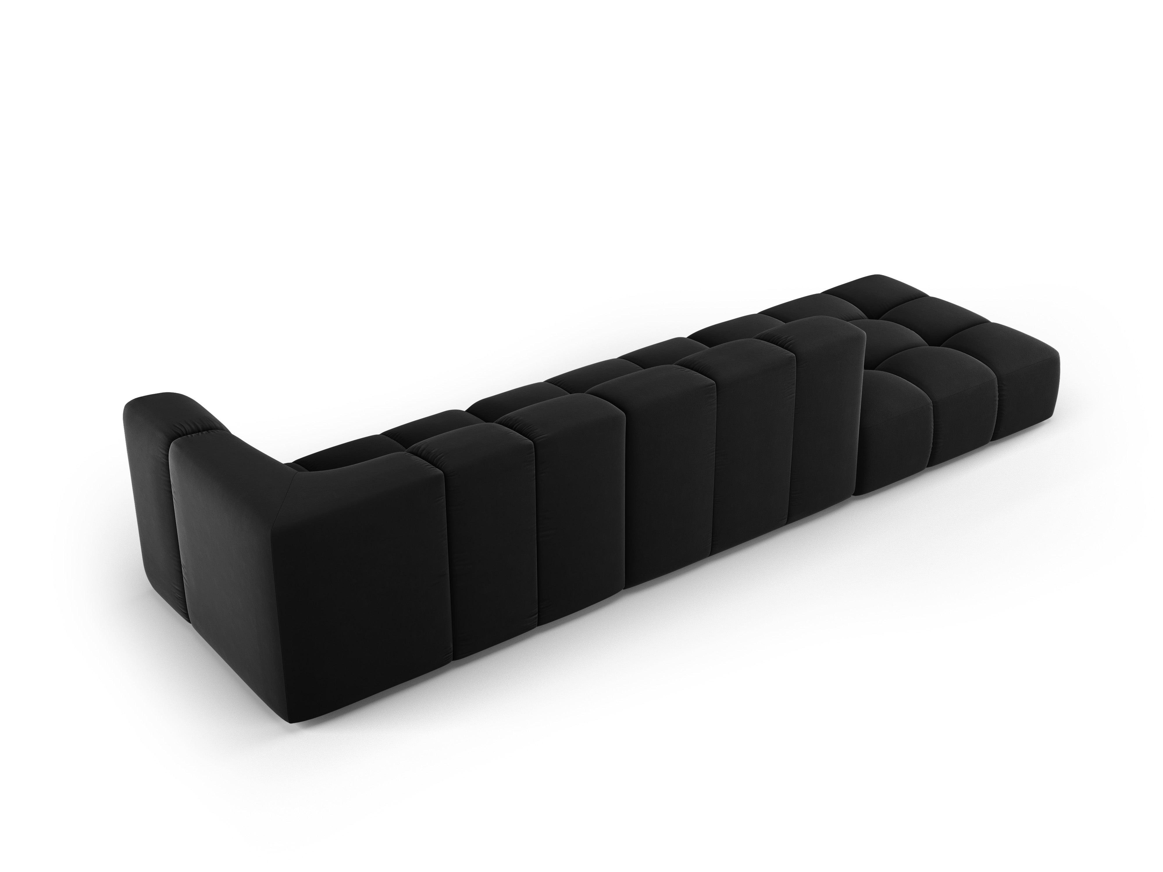 Sofa aksamitna lewostronna FRANCESCA czarny Milo Casa Eye on Design