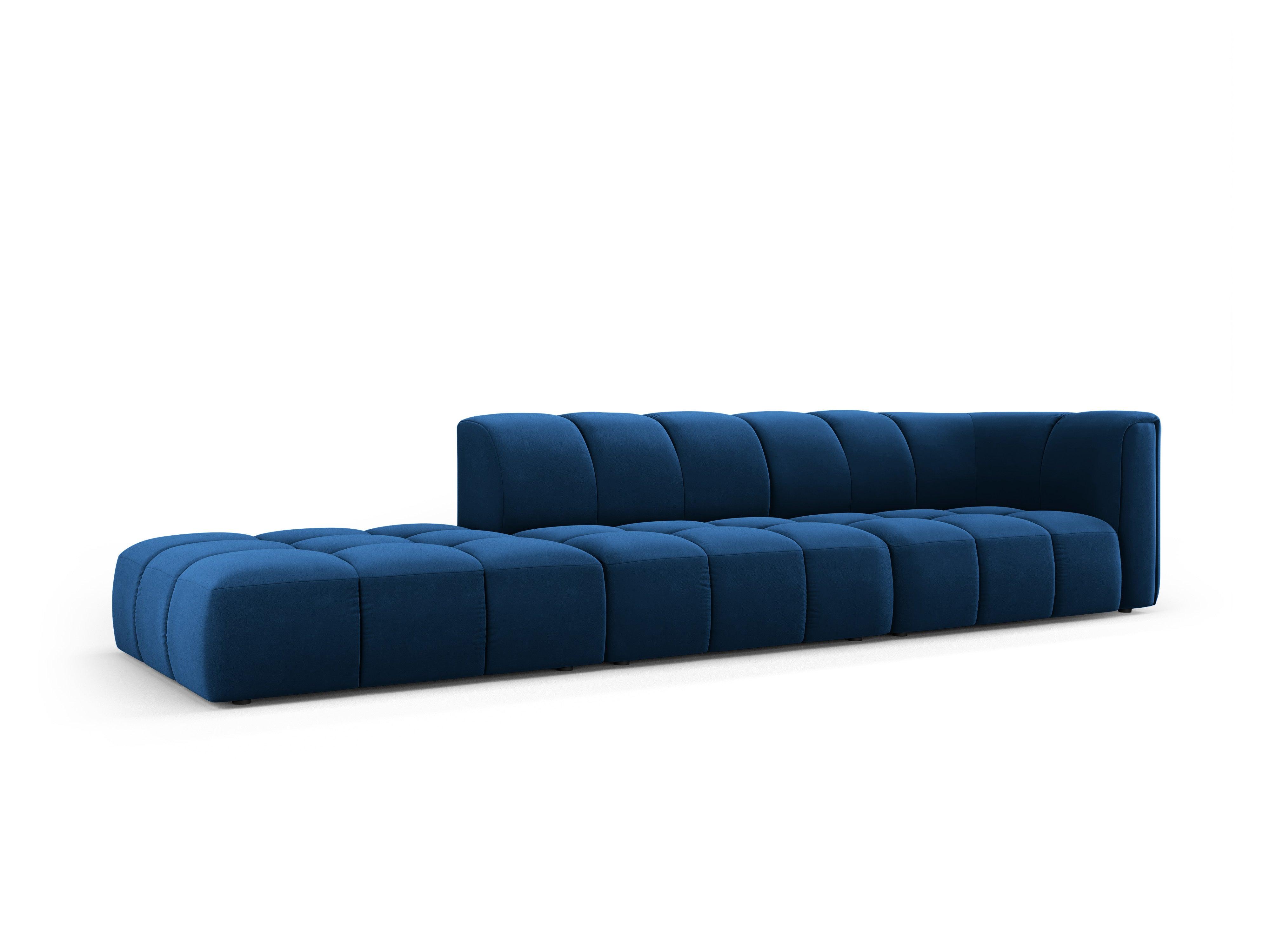 Sofa aksamitna lewostronna FRANCESCA granat królewski – Besolux