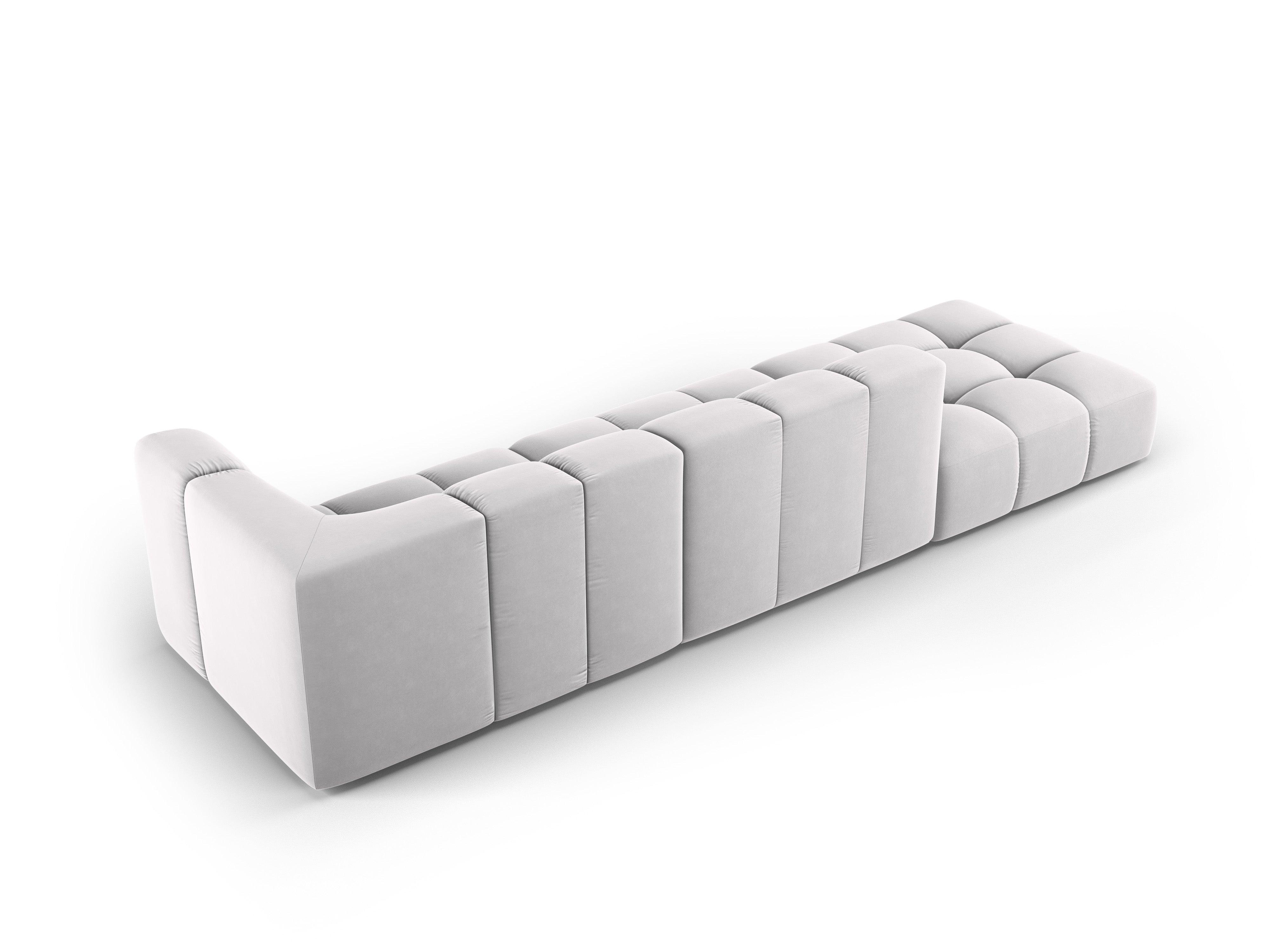 Sofa aksamitna lewostronna FRANCESCA srebrny Milo Casa Eye on Design