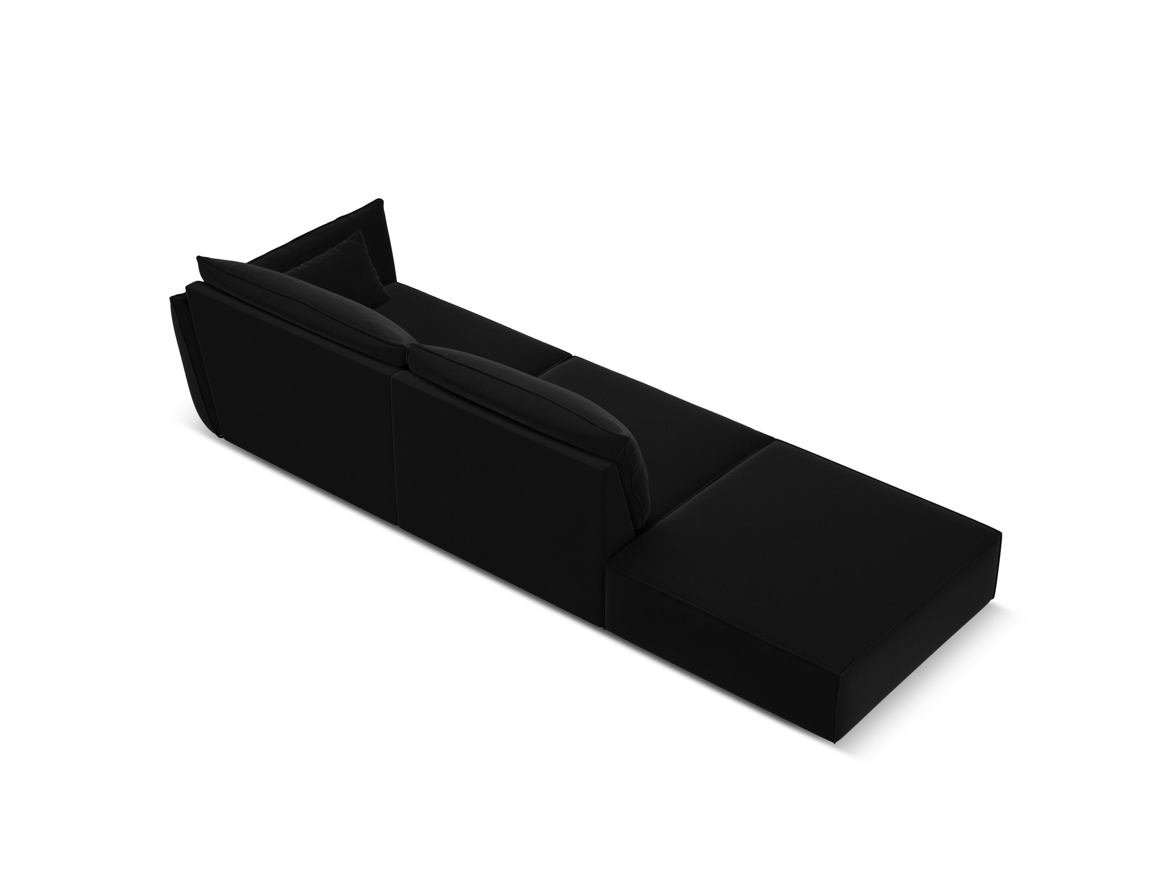 Sofa aksamitna lewostronna otwarta VANDA czarny Mazzini Sofas Eye on Design