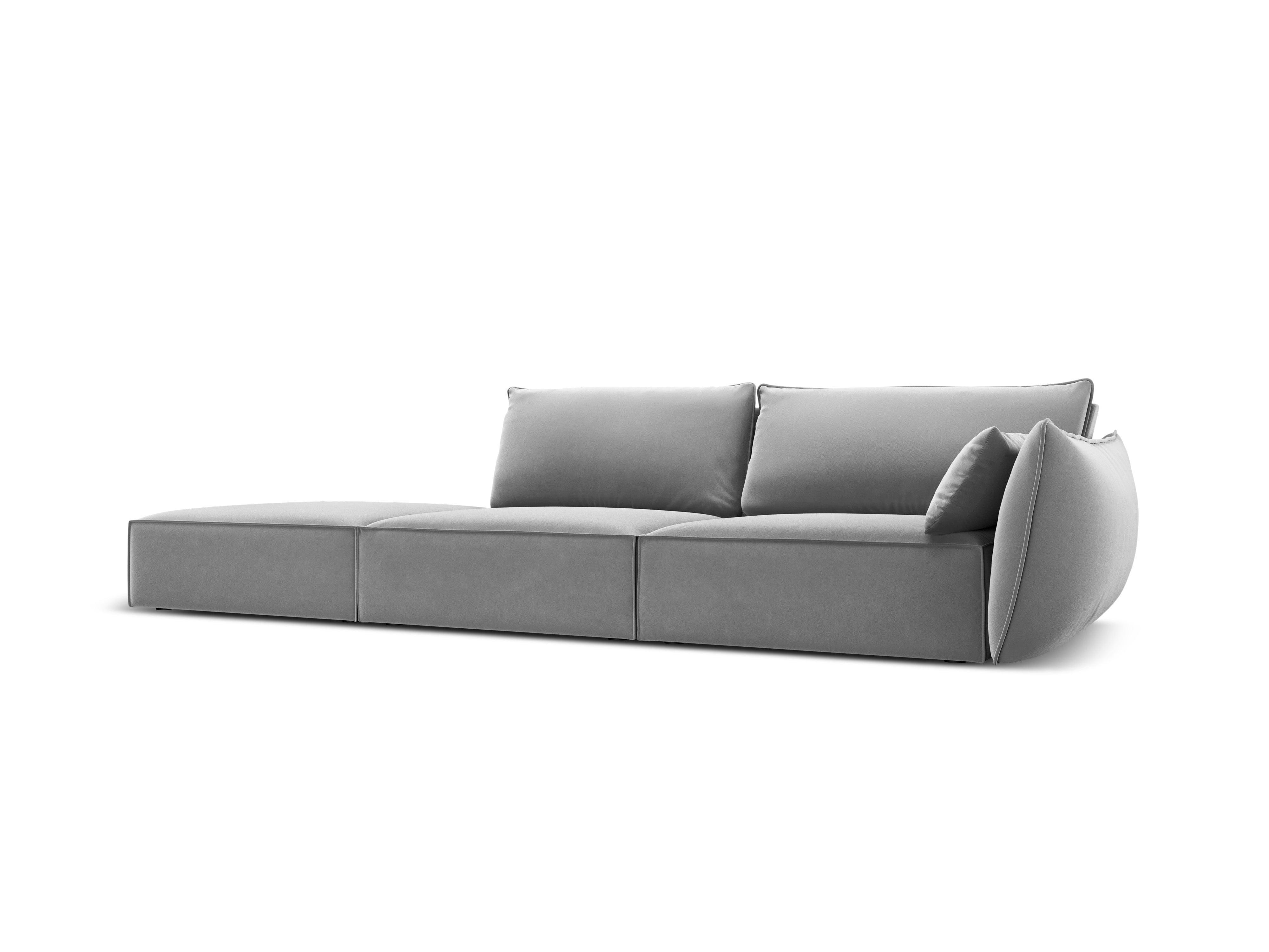 Sofa aksamitna lewostronna otwarta VANDA szary Mazzini Sofas Eye on Design
