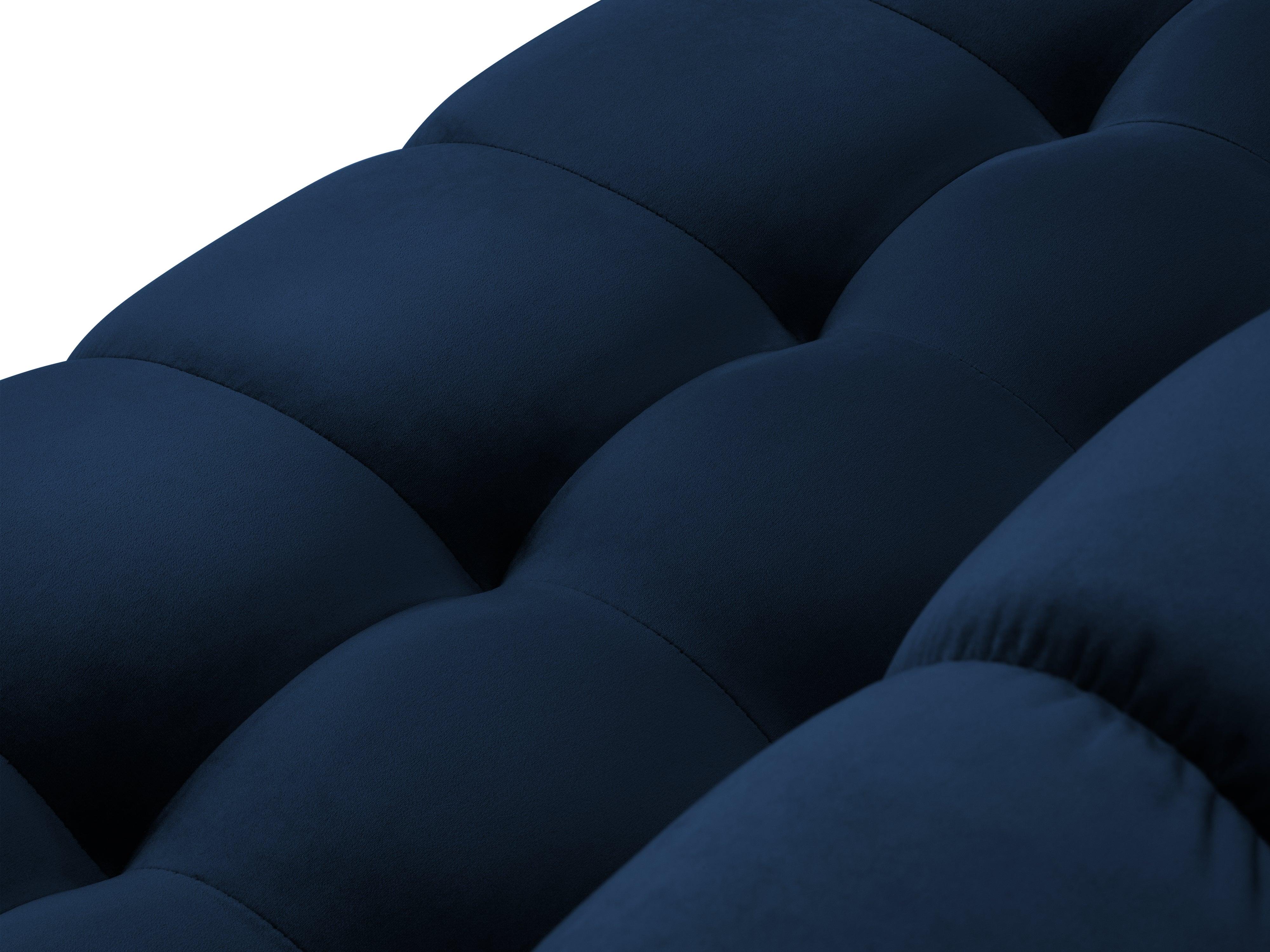 Sofa aksamitna panoramiczna 9-osobowa BALI granat królewski z czarną podstawą Cosmopolitan Design Eye on Design