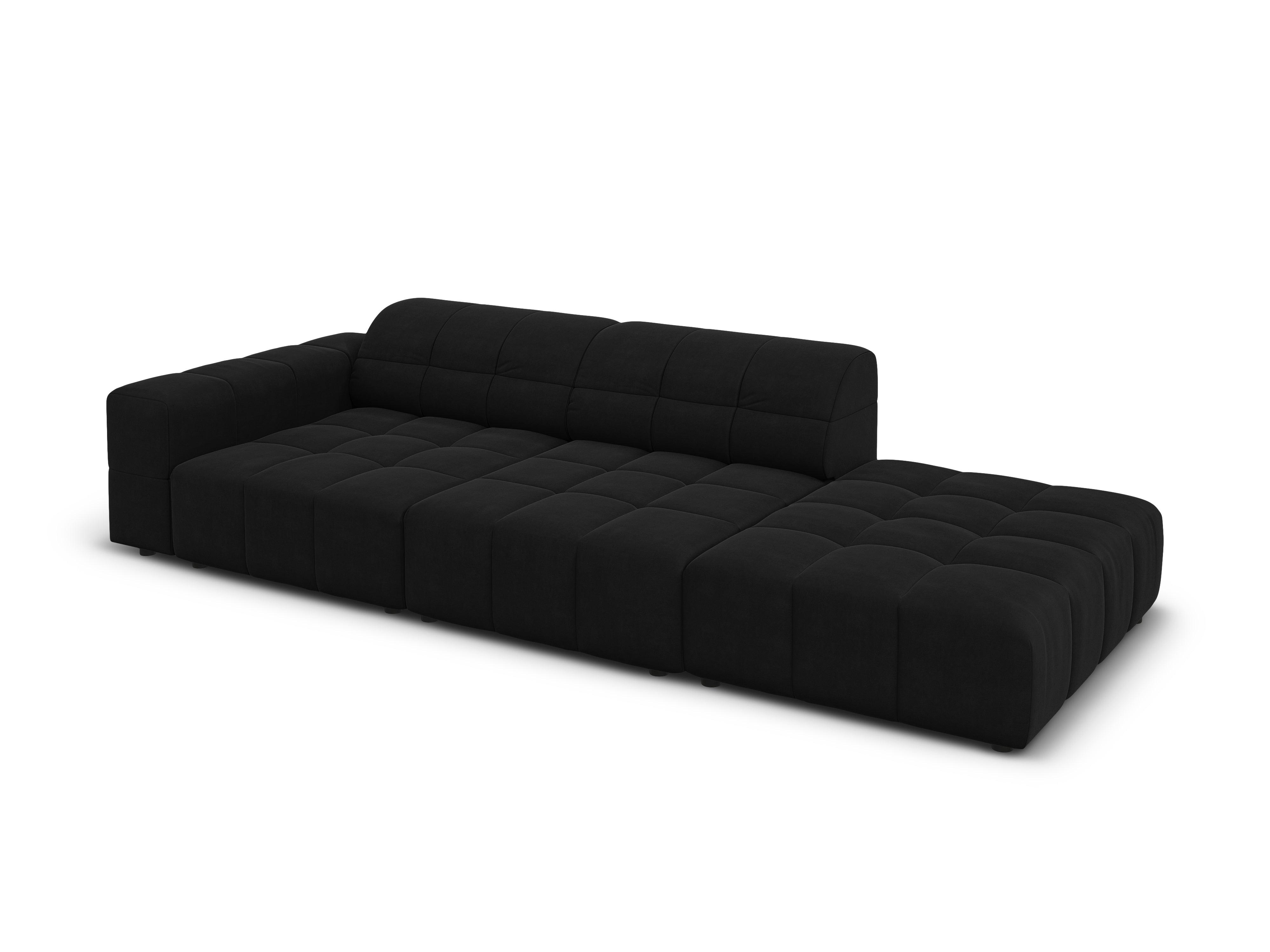 Sofa aksamitna prawostronna 3-osobowa CHICAGO czarny Cosmopolitan Design Eye on Design