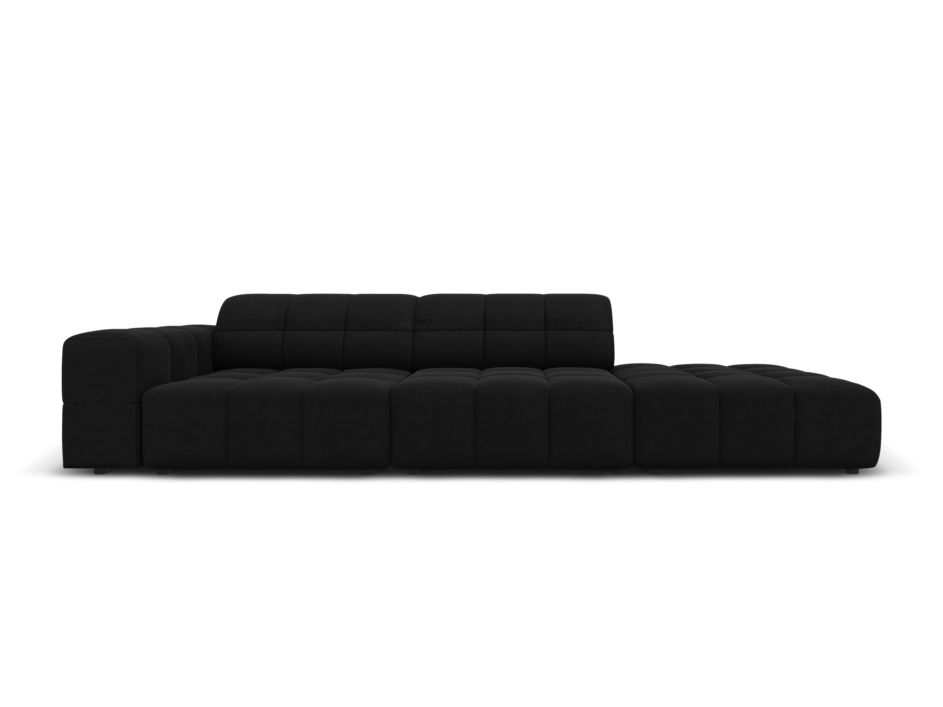 Sofa aksamitna prawostronna 3-osobowa CHICAGO czarny Cosmopolitan Design Eye on Design