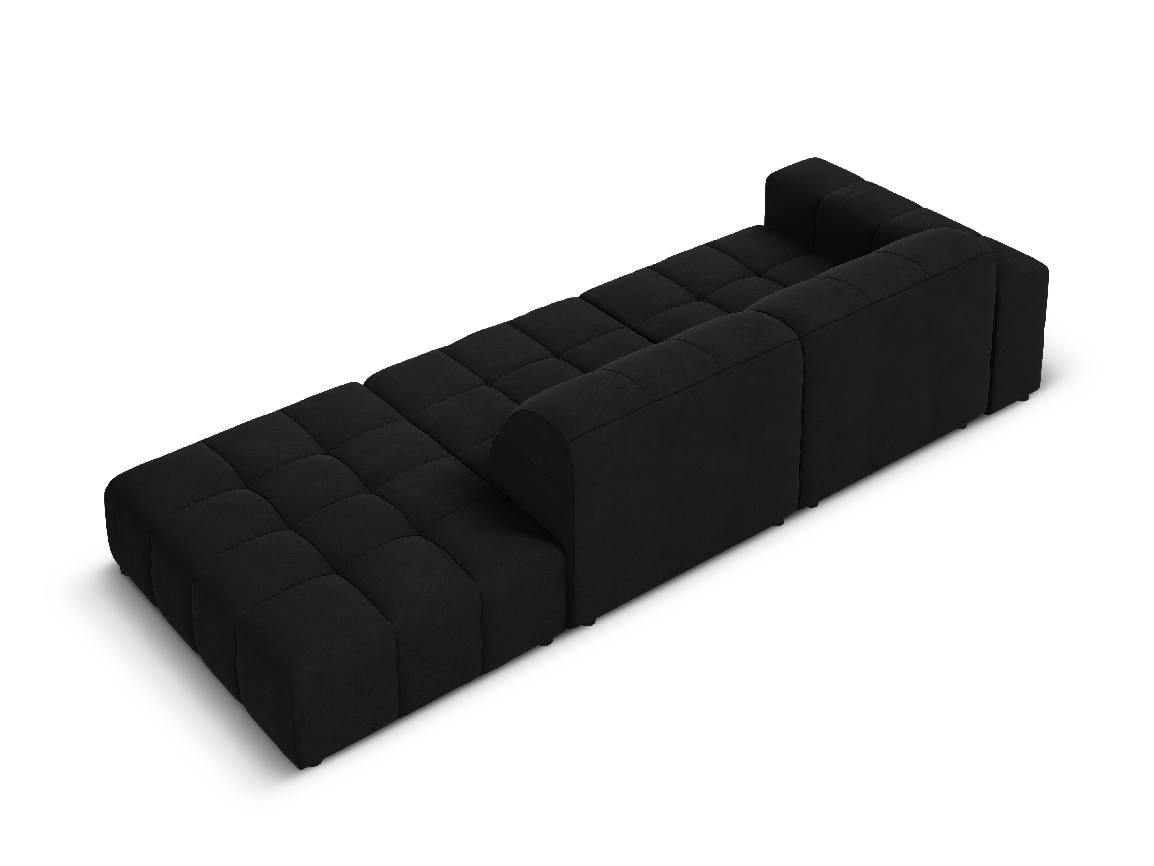 Sofa aksamitna prawostronna 3-osobowa CHICAGO czarny Cosmopolitan Design Eye on Design