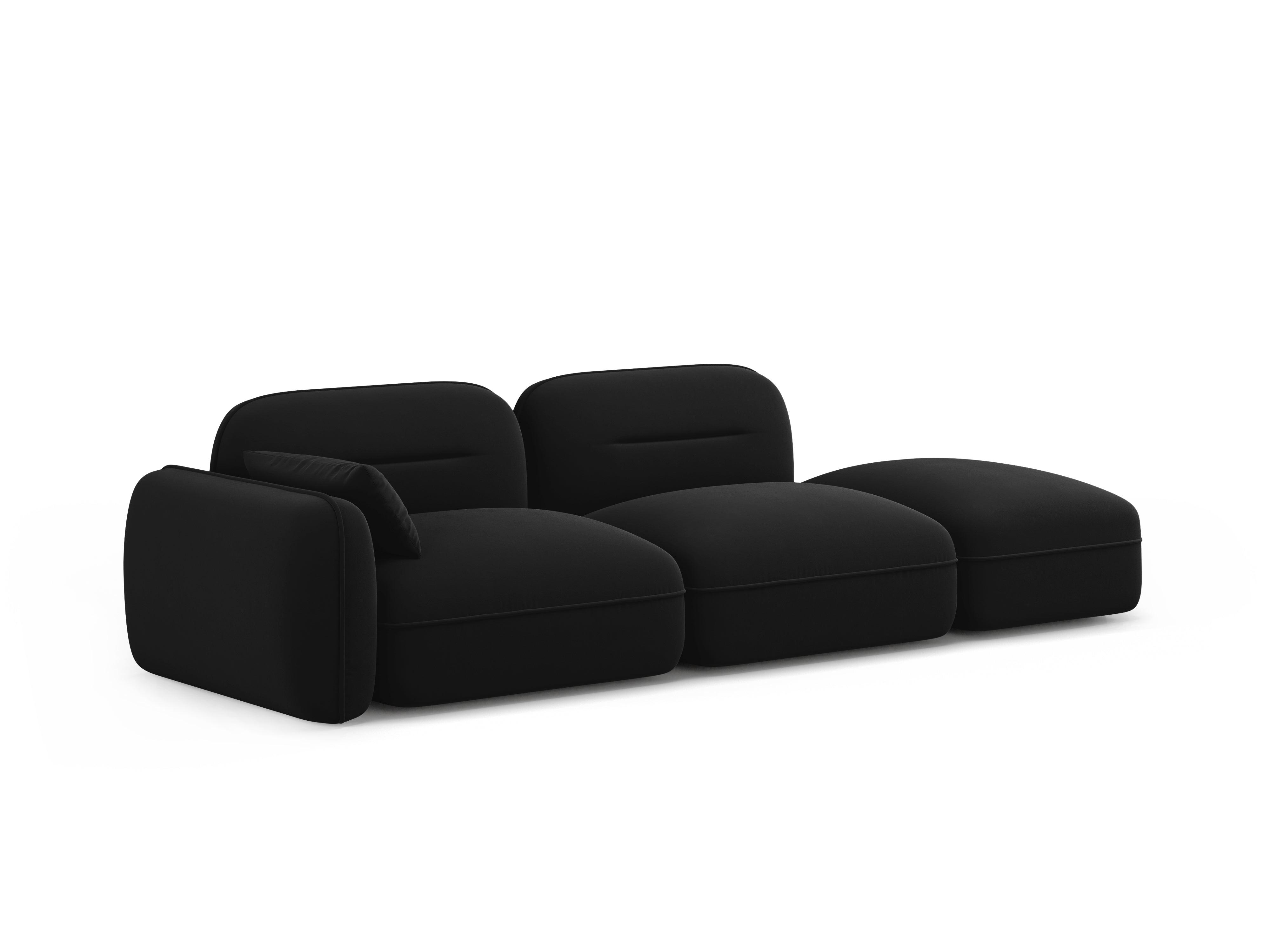 Sofa modułowa aksamitna prawostronna 3-osobowa SYDNEY czarny Cosmopolitan Design Eye on Design