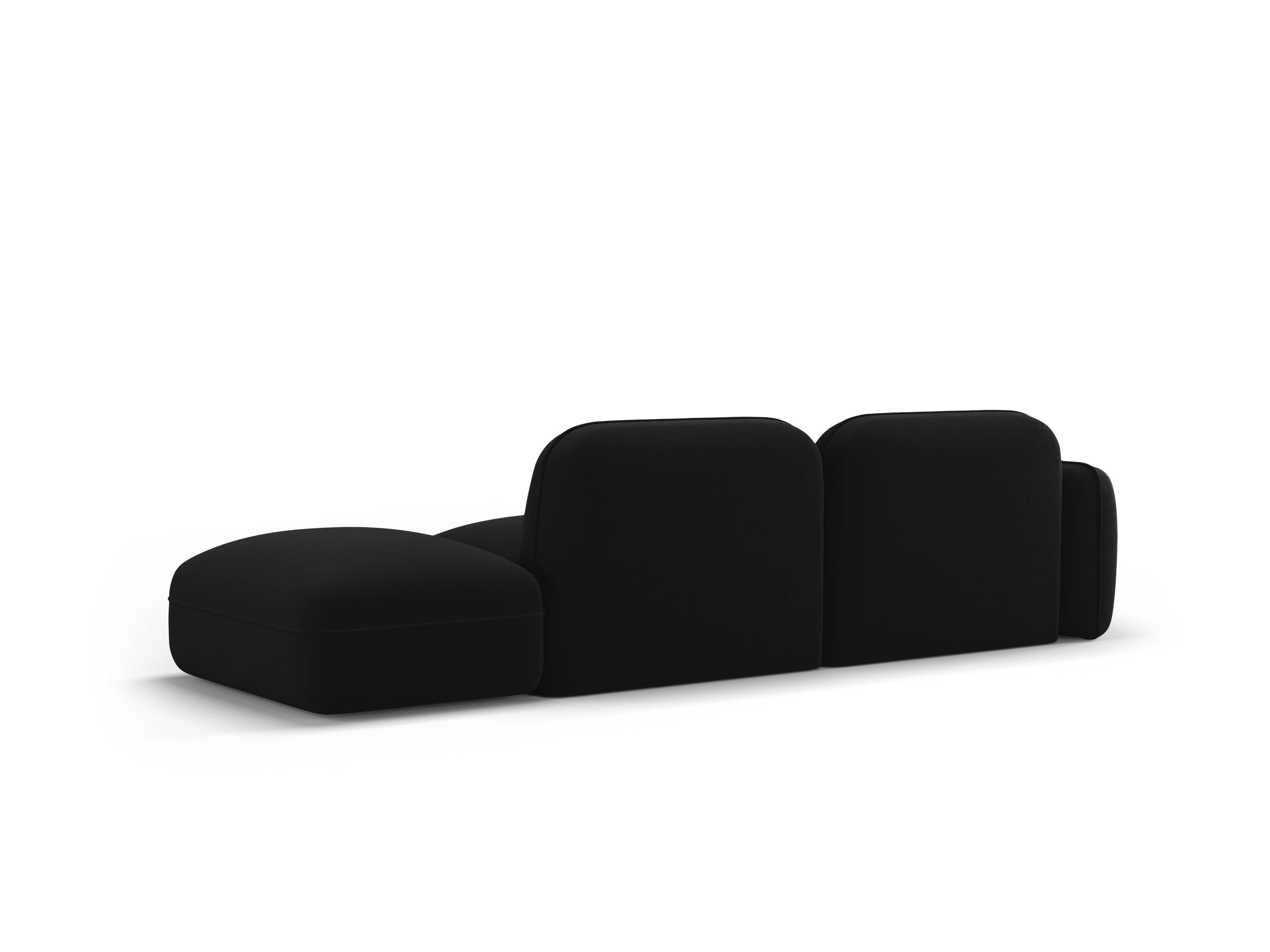 Sofa modułowa aksamitna prawostronna 3-osobowa SYDNEY czarny Cosmopolitan Design Eye on Design