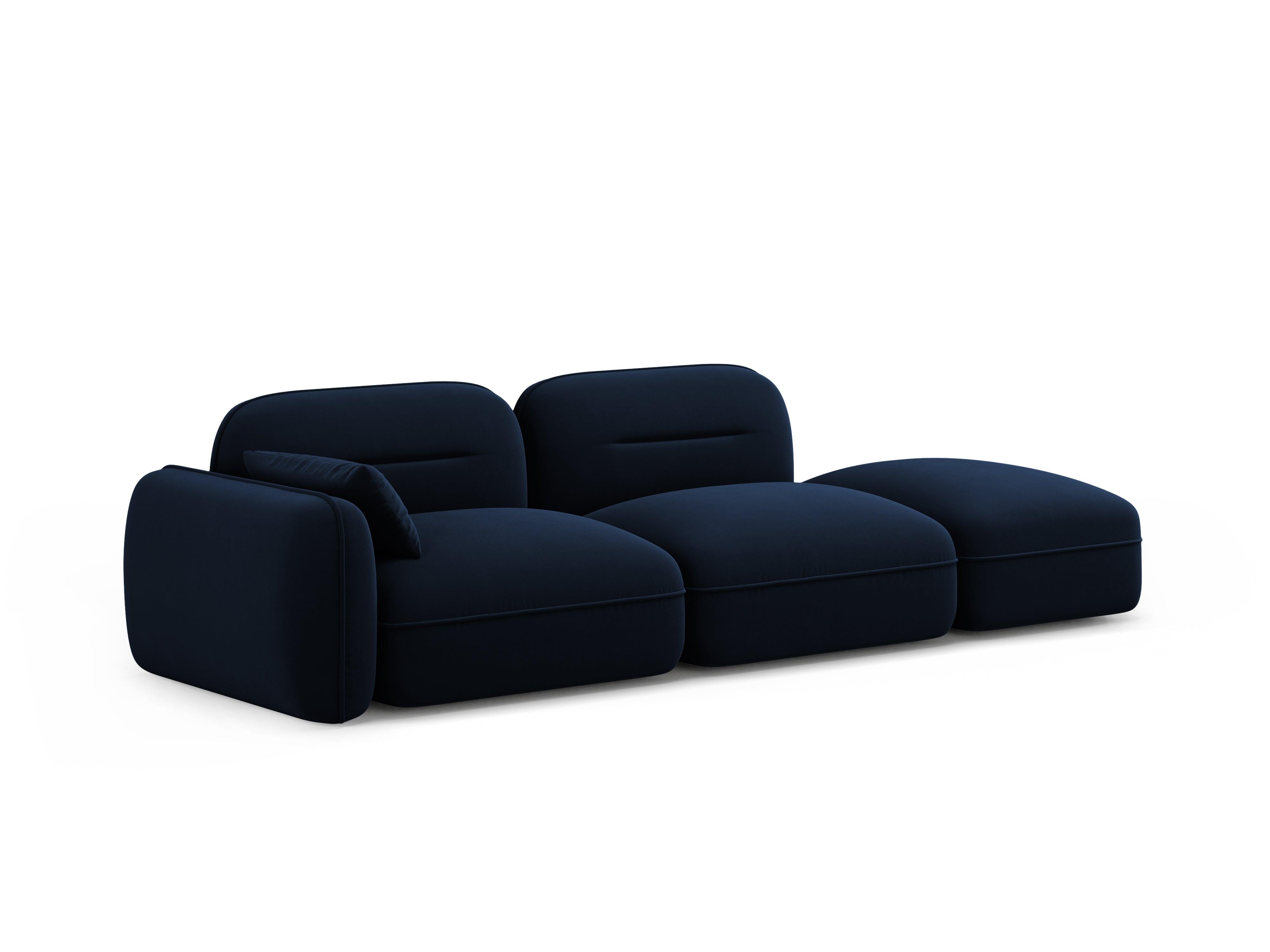 Sofa modułowa aksamitna prawostronna 3-osobowa SYDNEY granat królewski Cosmopolitan Design Eye on Design