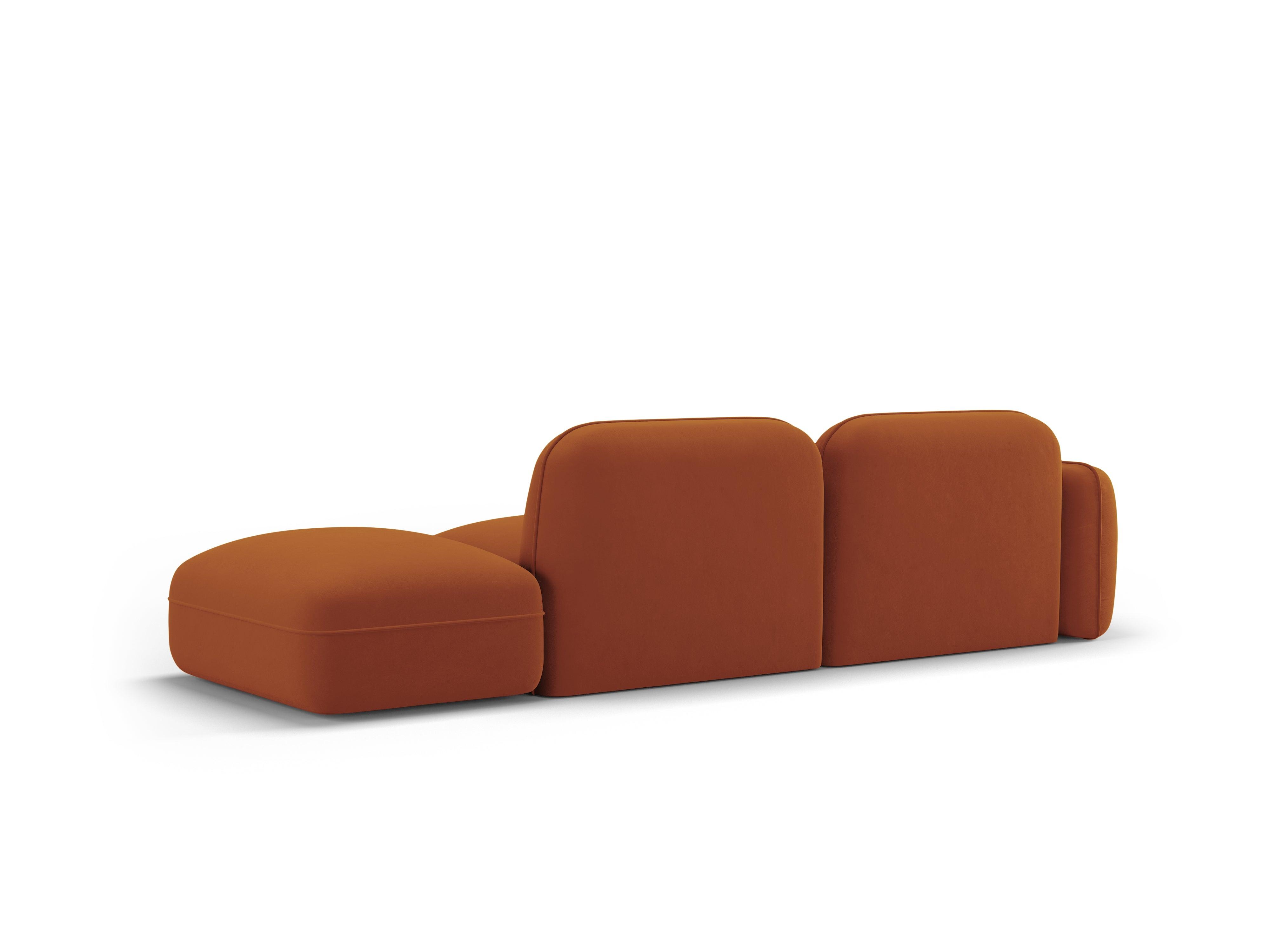 Kanapa aksamitna prawostronna 3-osobowa SYDNEY terracotta – Cosmopolitan Design