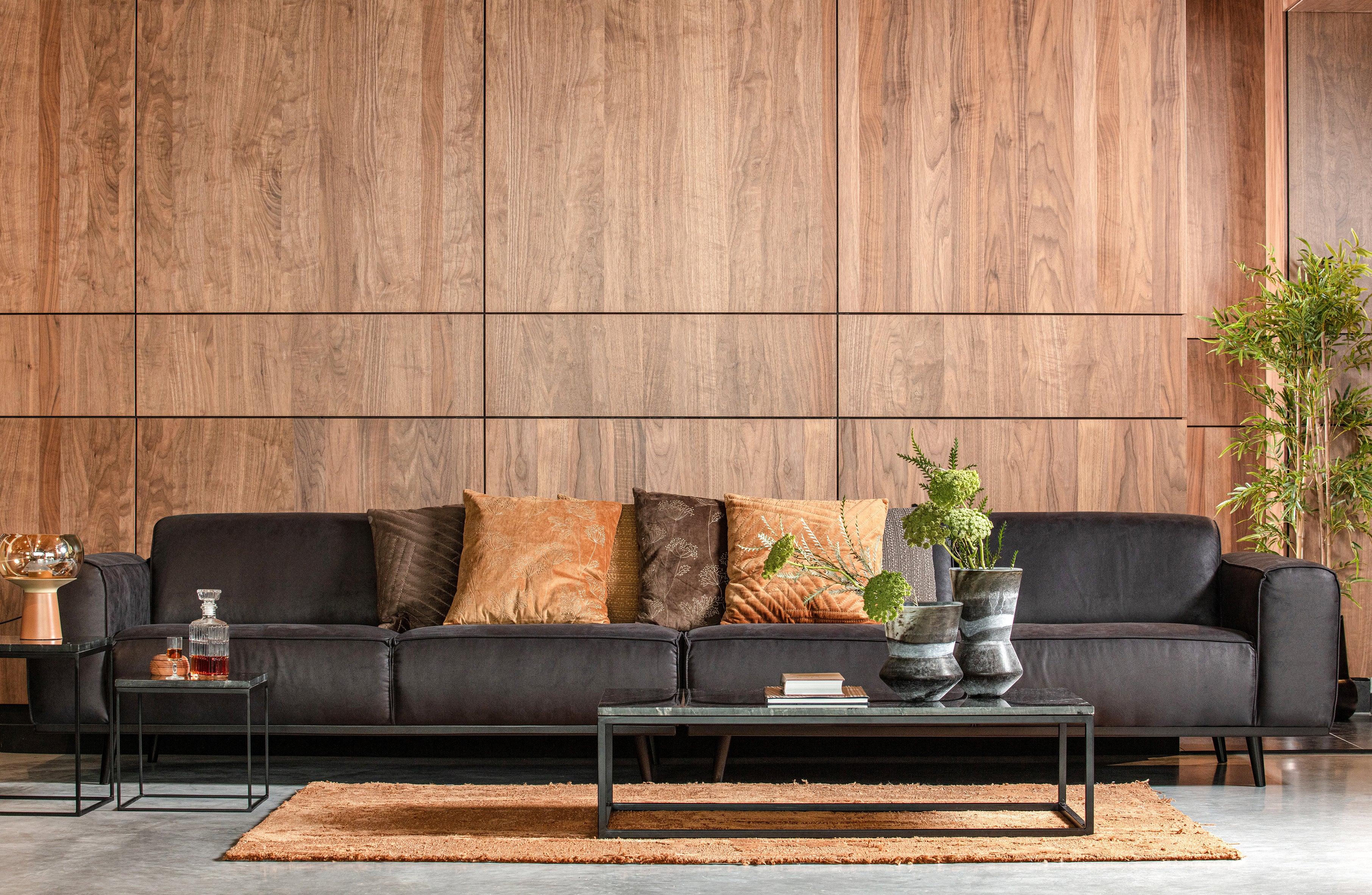 Sofa ekoskóra 4-osobowa STATEMENT koniakowy Be Pure Eye on Design