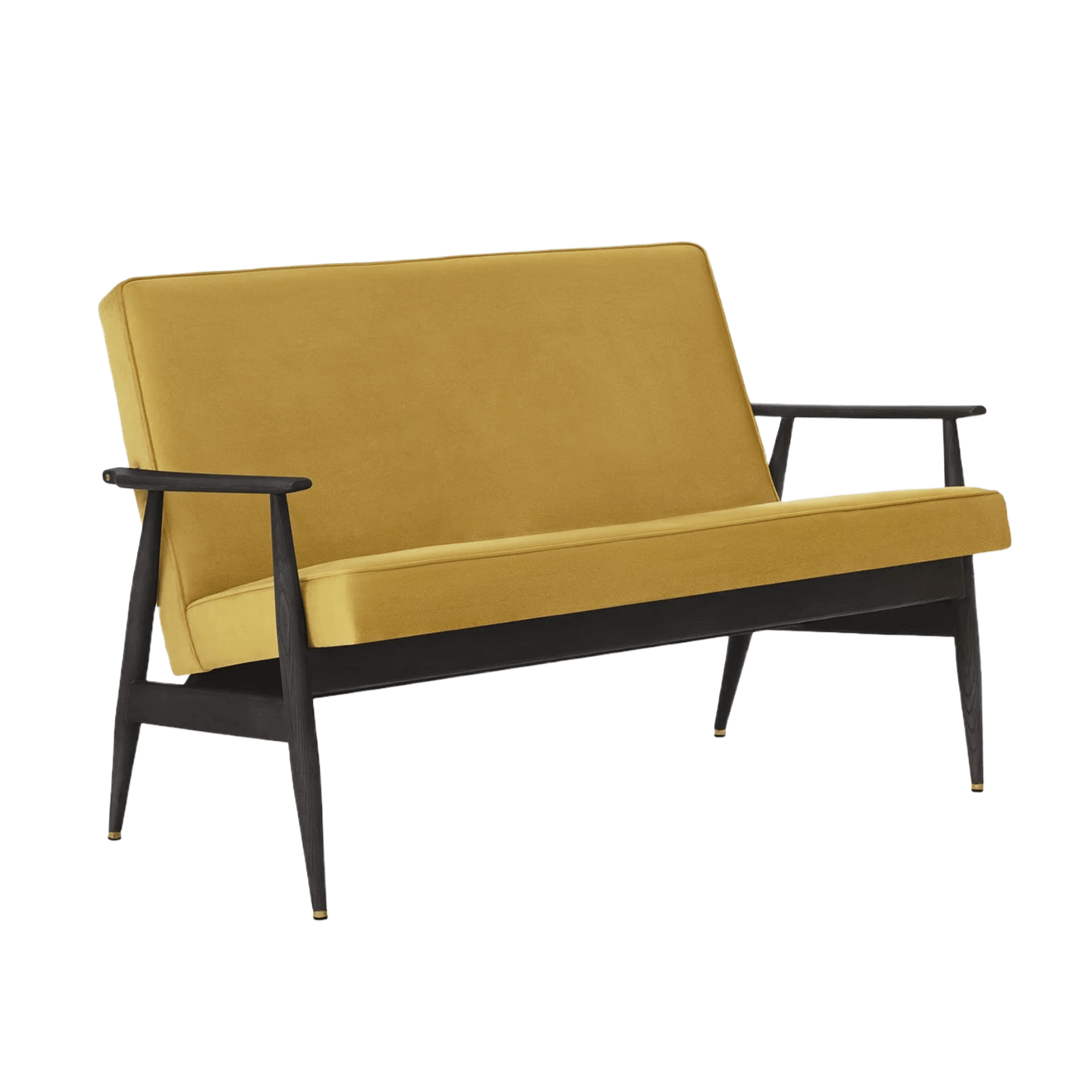 Sofa FOX żółty w tkaninie Shine Velvet Mustard 366 concept 120 cm Jesion-04 Eye on Design