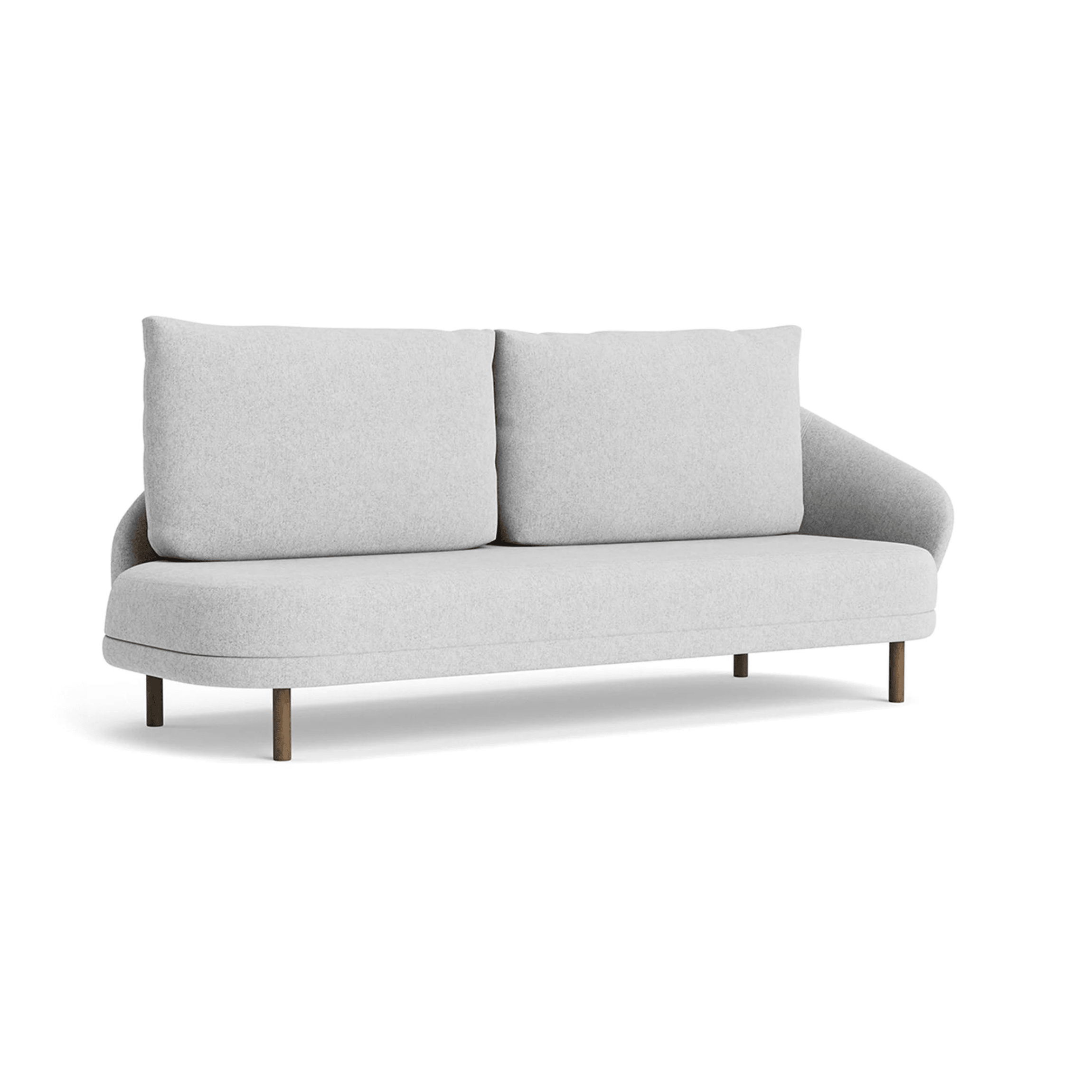 Sofa lewostronna NEW WAVE dębowy NORR11 ciemnobrązowy dębowy tkanina jasnoszary Eye on Design