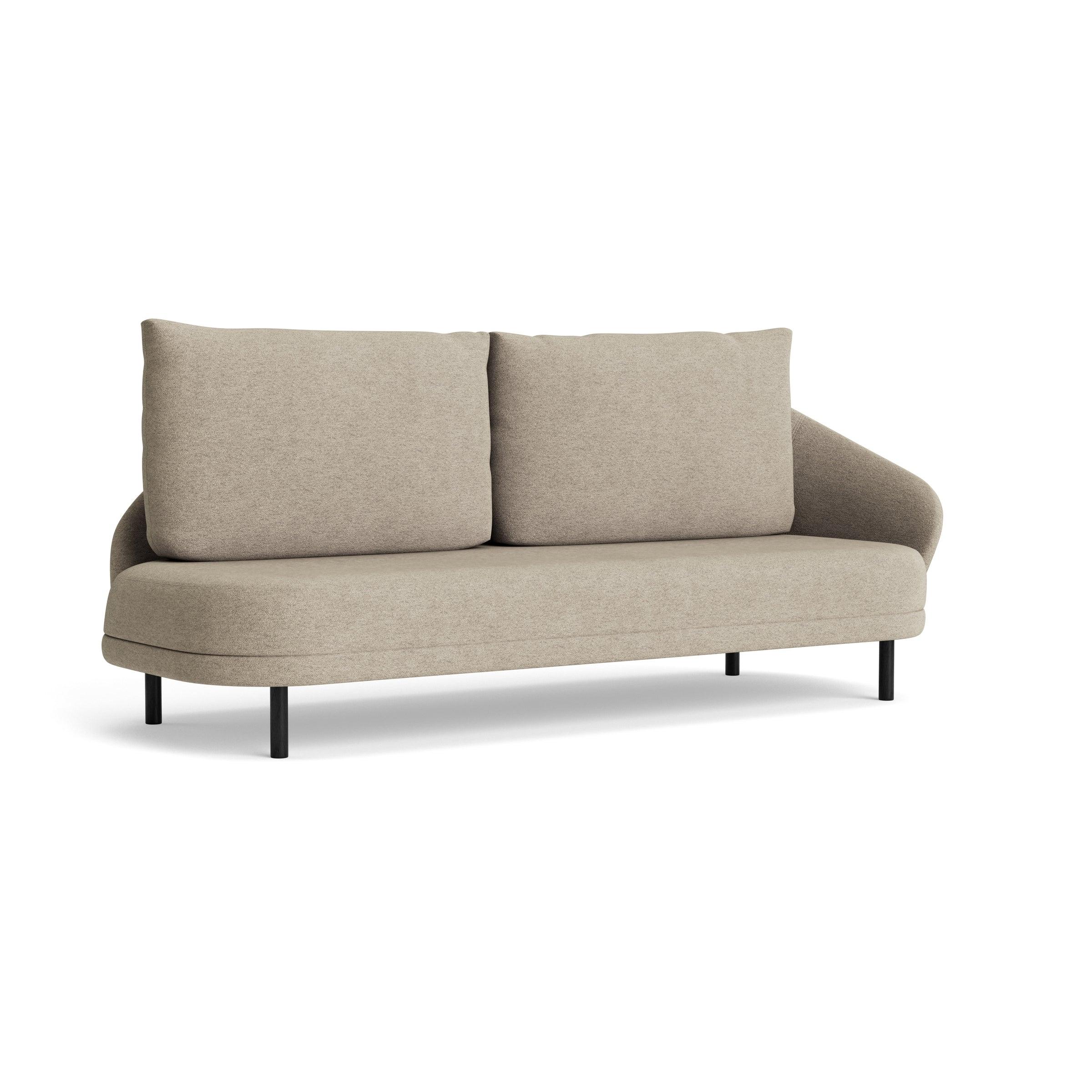 Sofa lewostronna NEW WAVE dębowy NORR11 czarny dębowy tkanina boucle beżowy Eye on Design