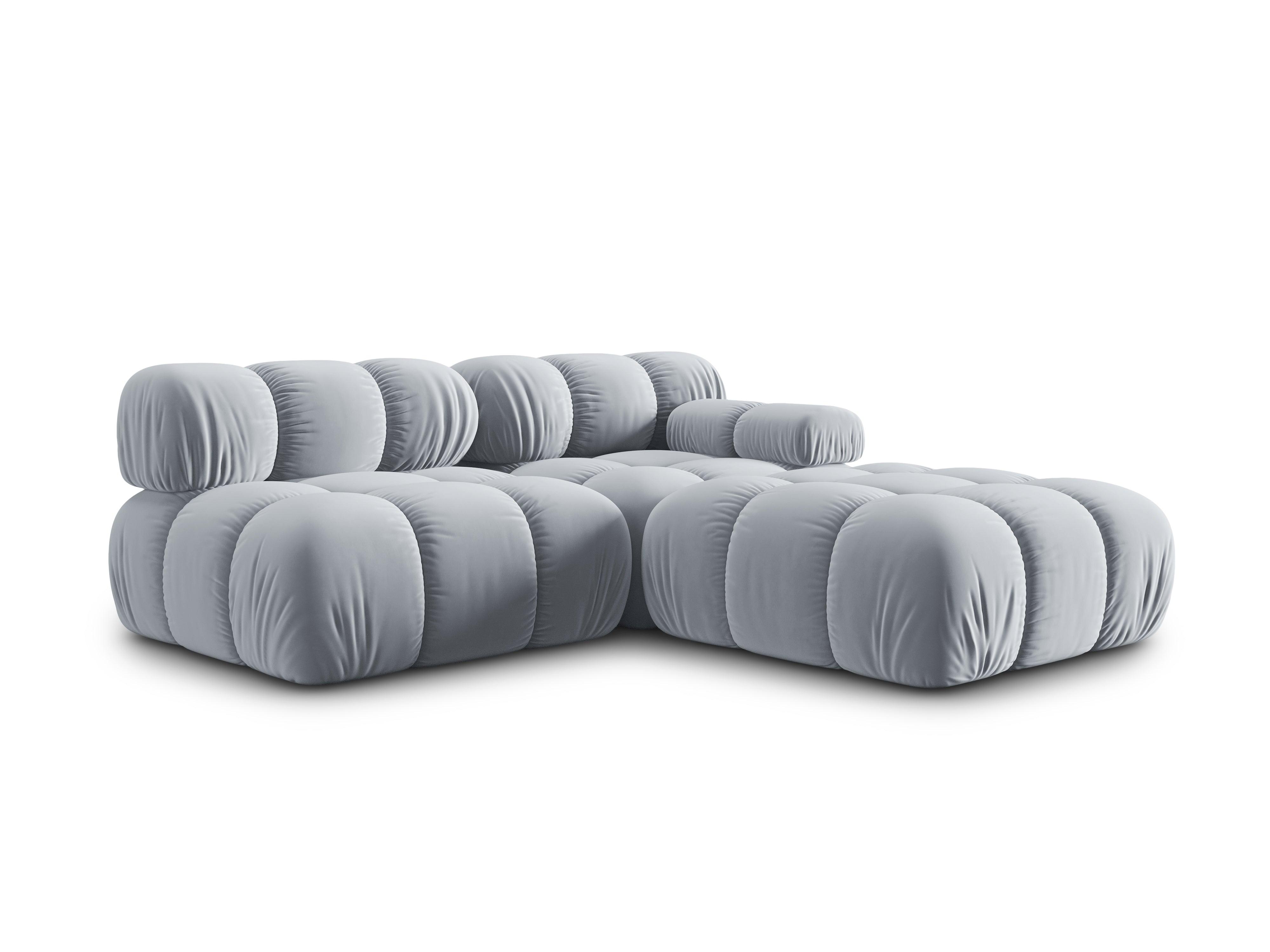 Sofa modułowa aksamitna lewostronna 4-osobowa TROPEA jasnoniebieski Milo Casa Eye on Design