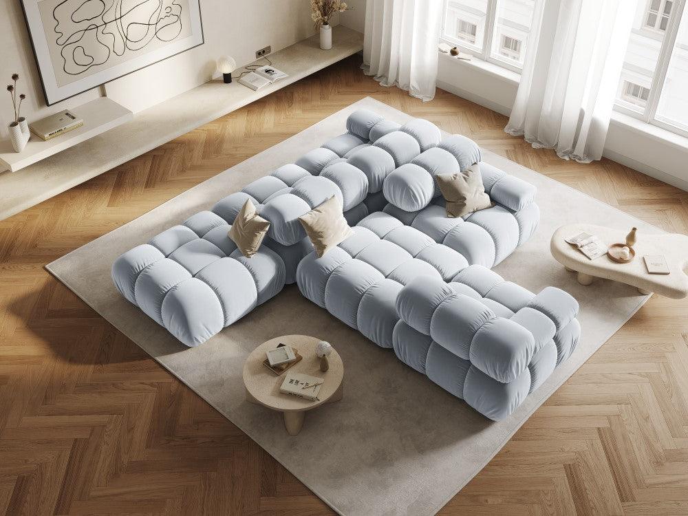 Sofa modułowa aksamitna lewostronna 4-osobowa TROPEA jasnoniebieski Milo Casa Eye on Design