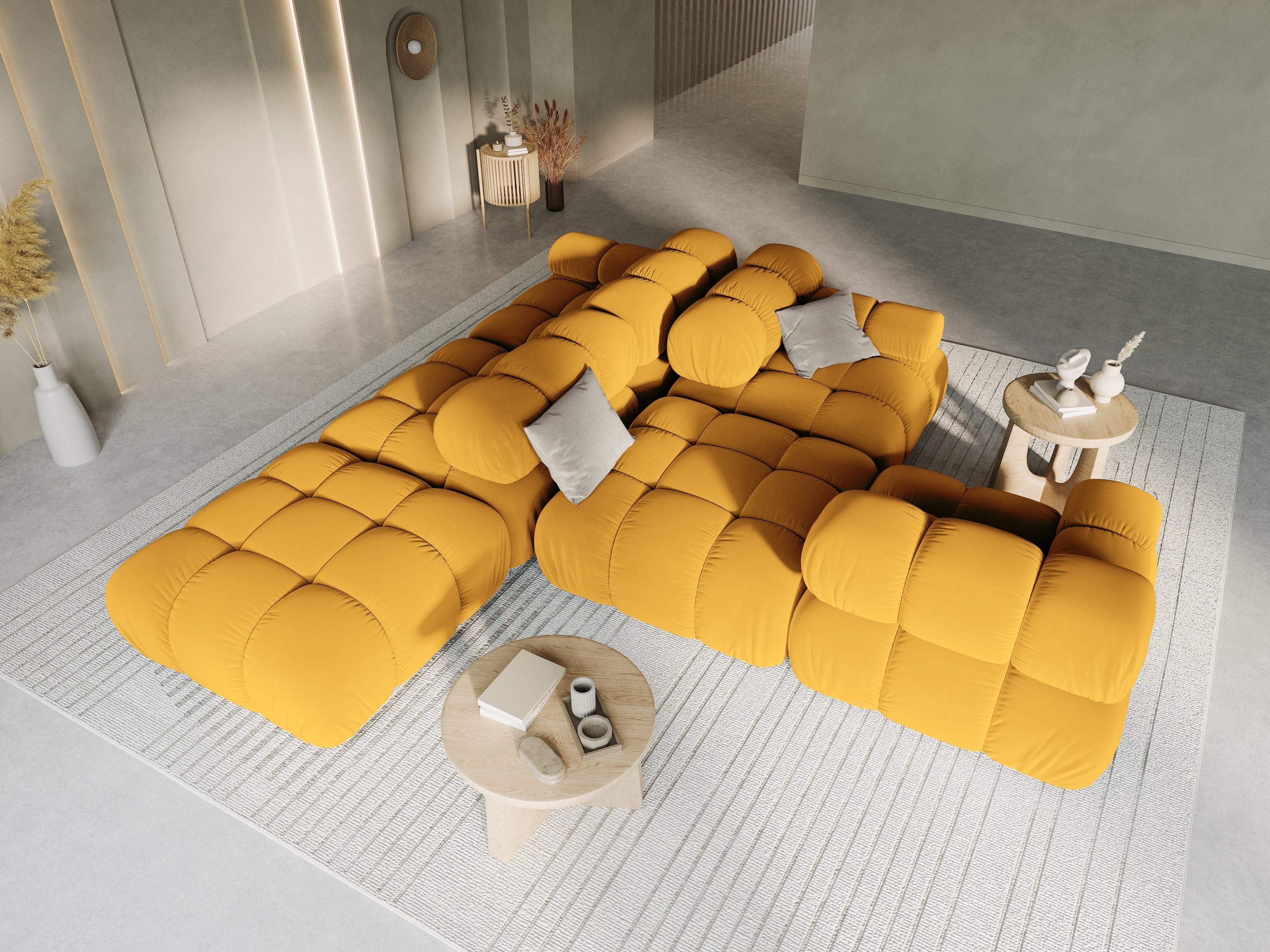 Sofa modułowa aksamitna lewostronna 4-osobowa TROPEA musztardowy Milo Casa Eye on Design