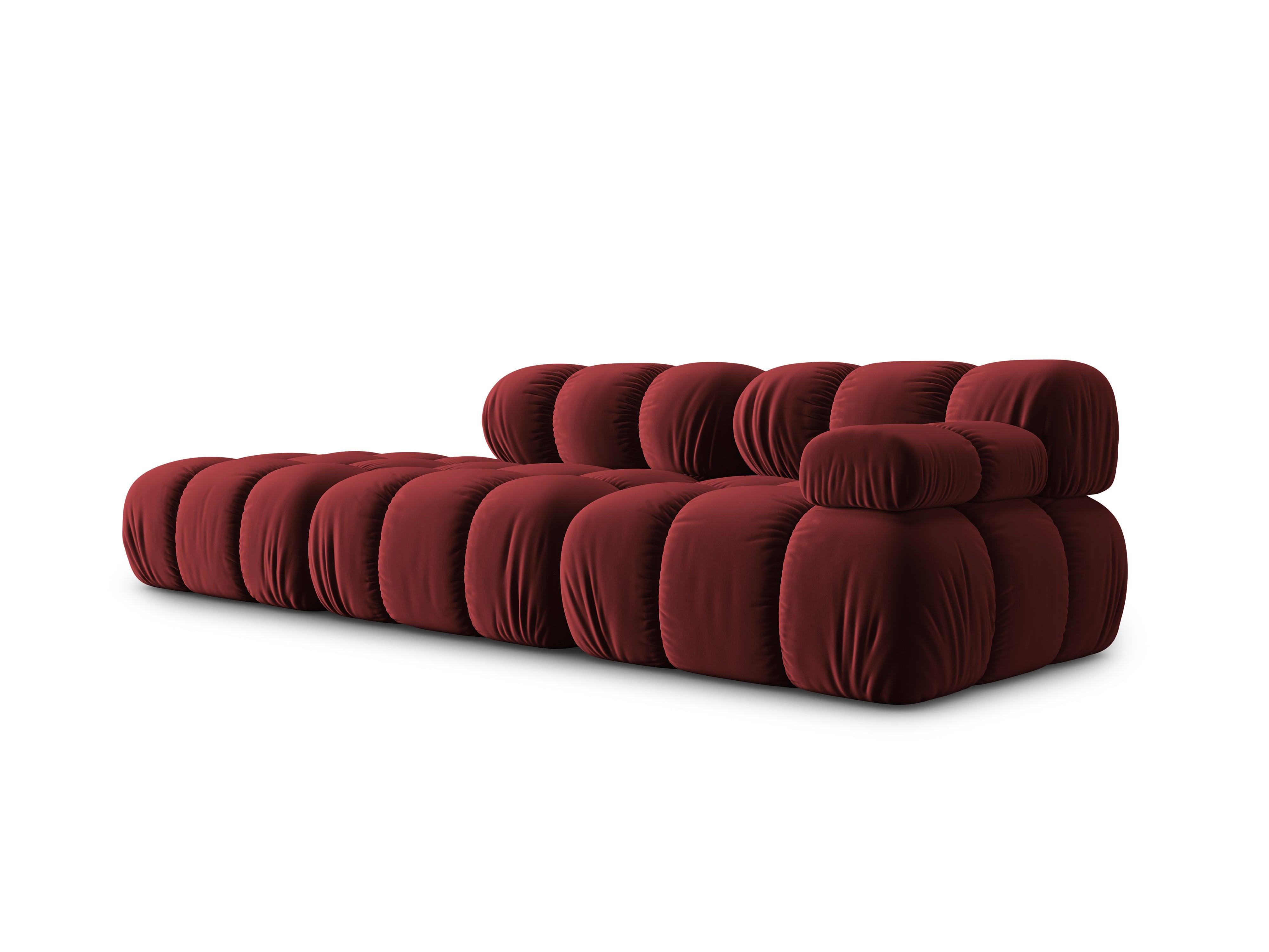 Sofa modułowa aksamitna lewostronna 4-osobowa TROPEA rubinowy Milo Casa Eye on Design
