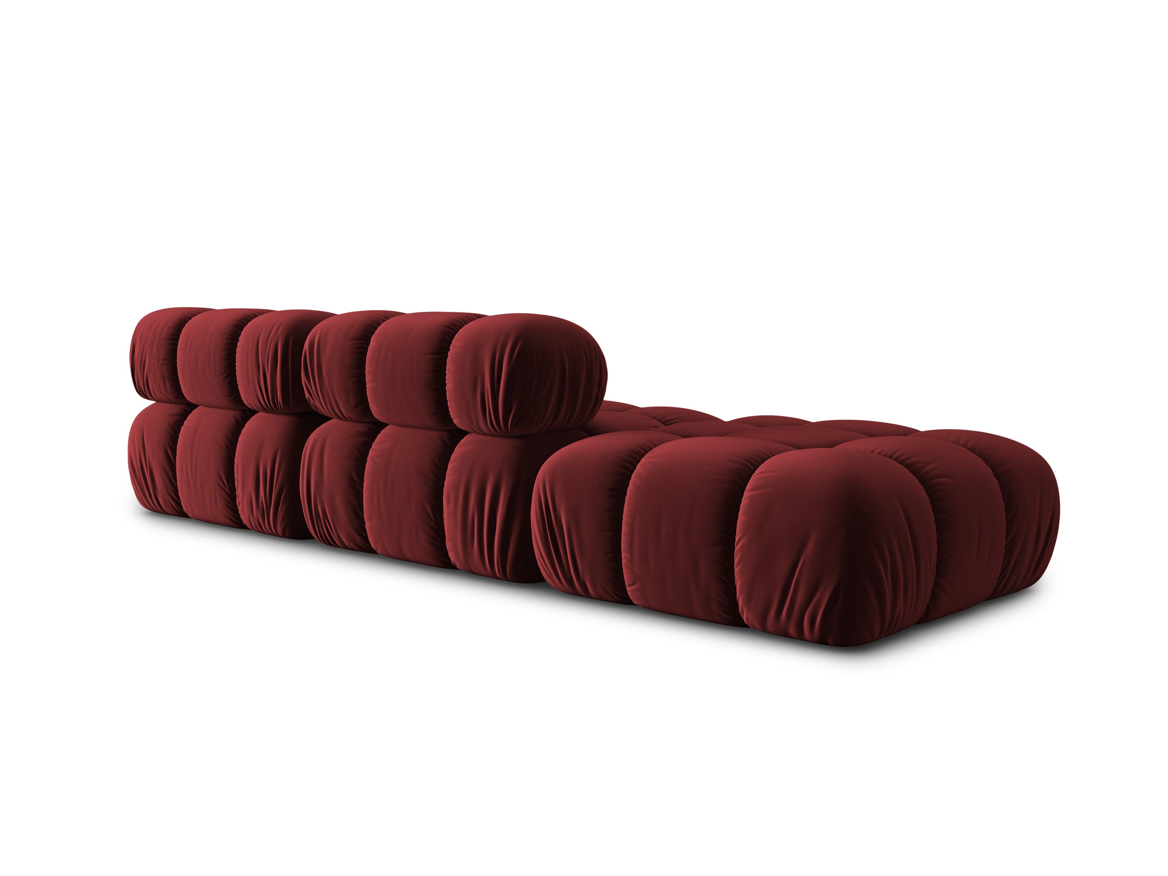 Sofa modułowa aksamitna lewostronna 4-osobowa TROPEA rubinowy Milo Casa Eye on Design
