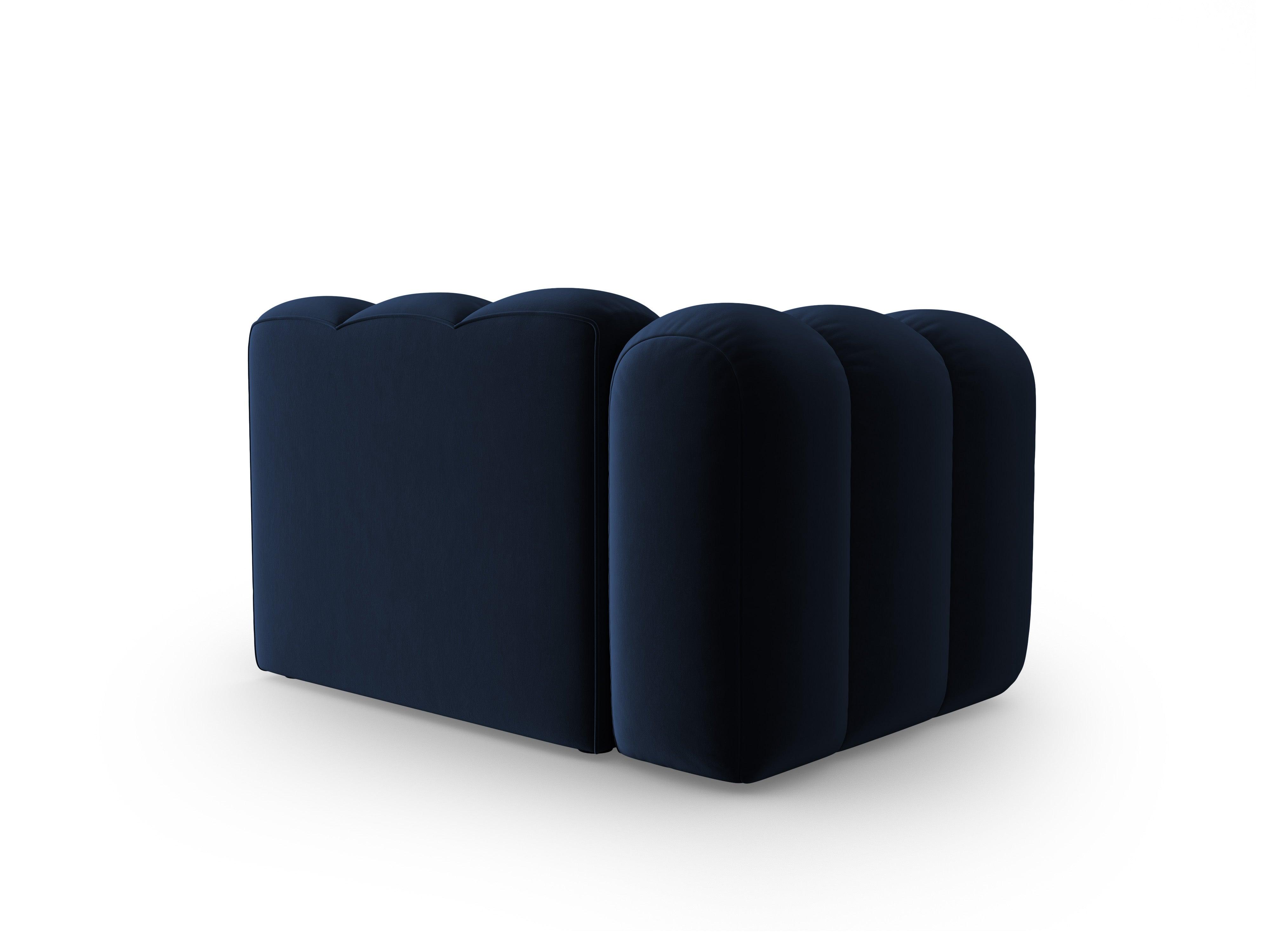 Sofa modułowa aksamitna lewostronna LUPINE granatowy - element końcowy do salonu – Micadoni