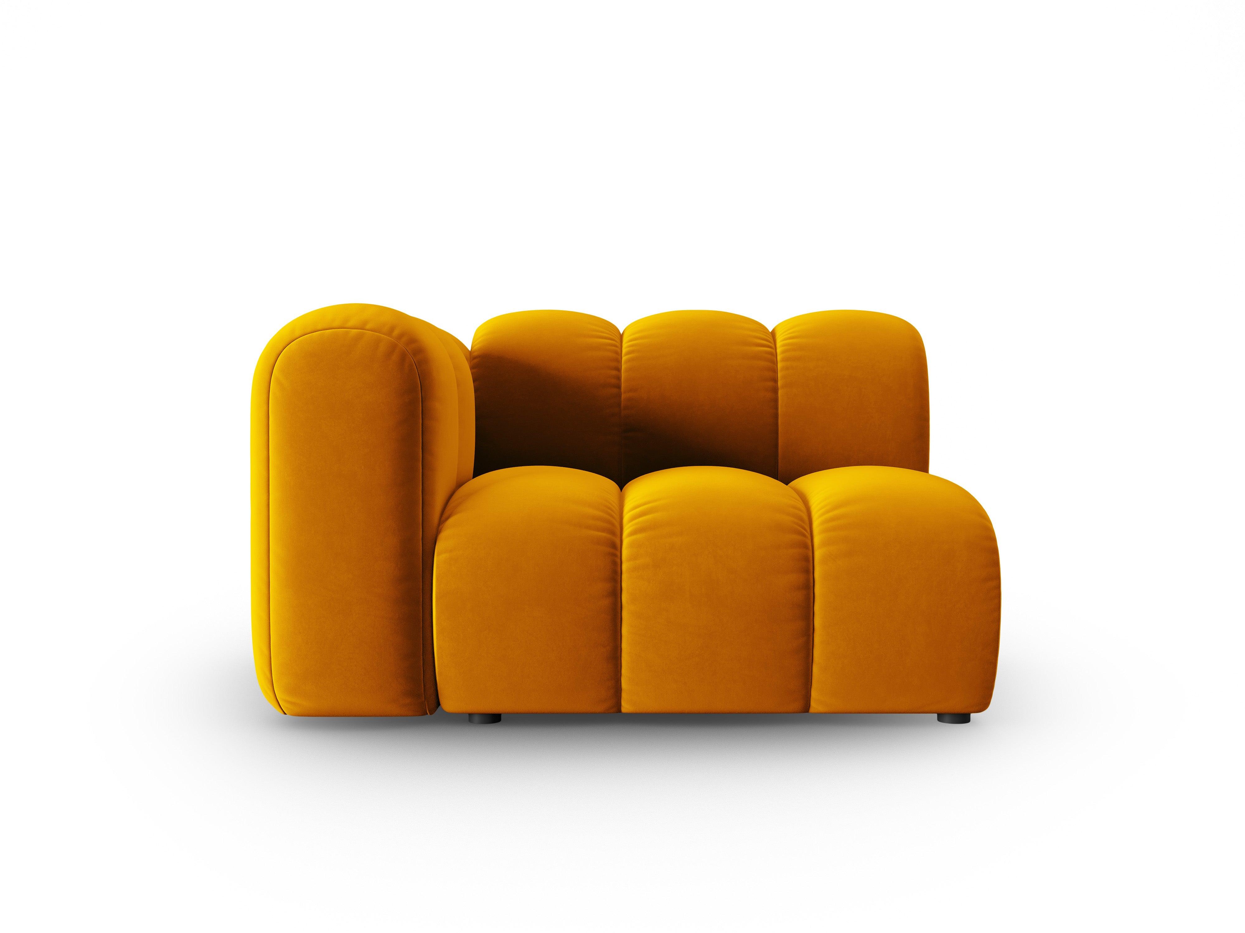Sofa modułowa aksamitna lewostronna SKYLER musztardowy - element końcowy Interieurs 86 Eye on Design