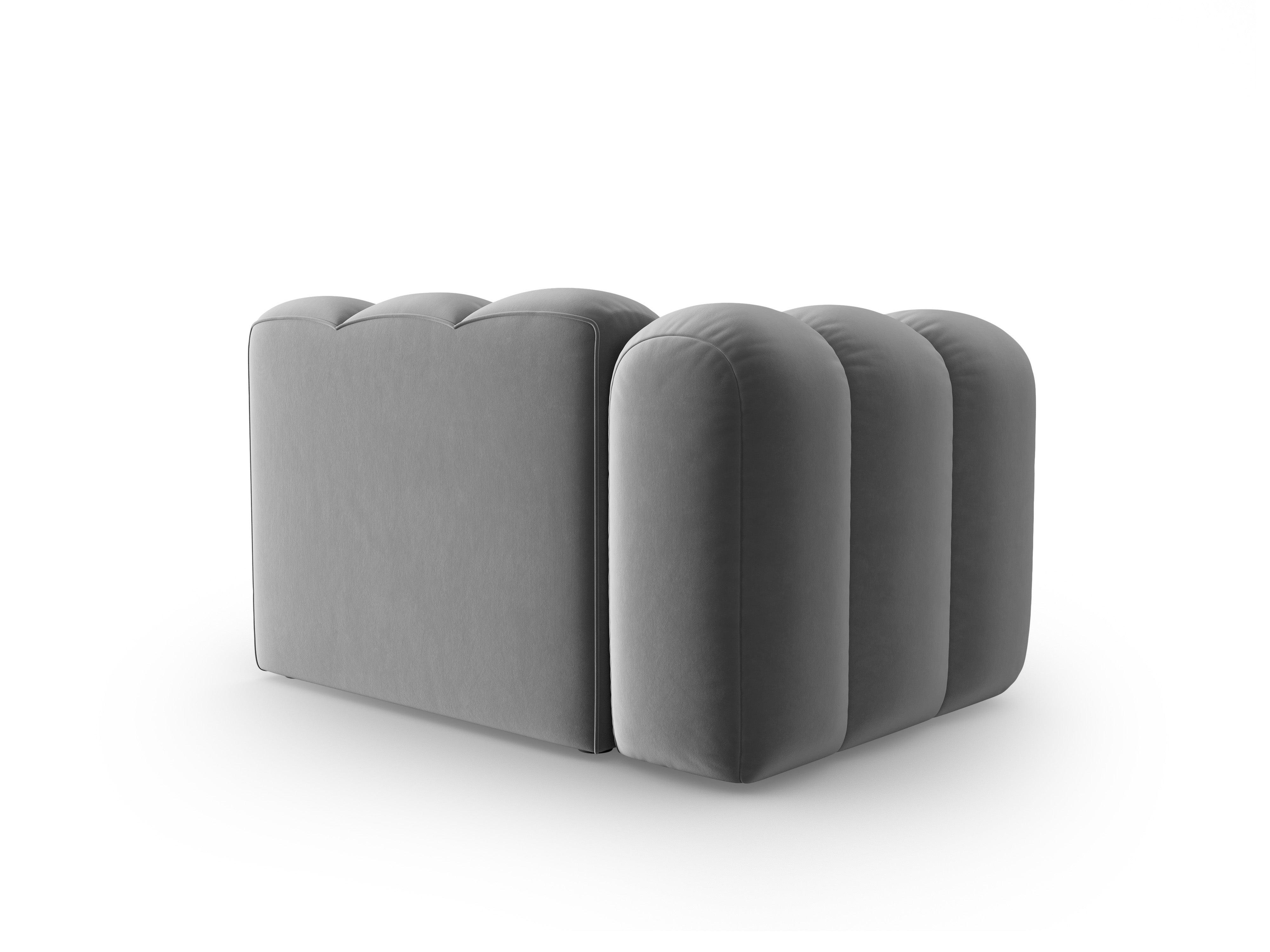 Sofa modułowa aksamitna lewostronna SKYLER szary - element końcowy Interieurs 86 Eye on Design