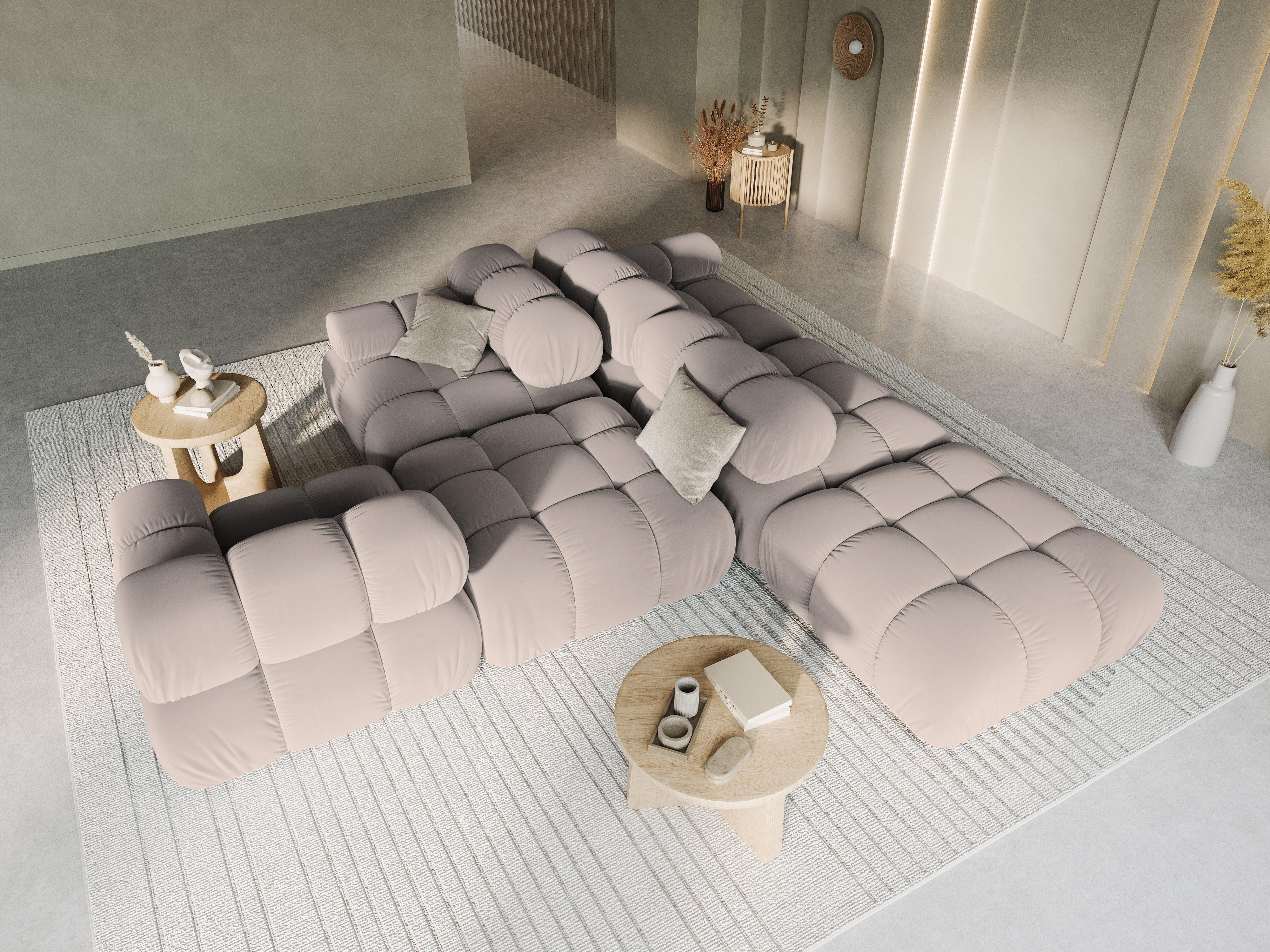 Sofa modułowa aksamitna prawostronna 4-osobowa TROPEA cappuccino Milo Casa Eye on Design