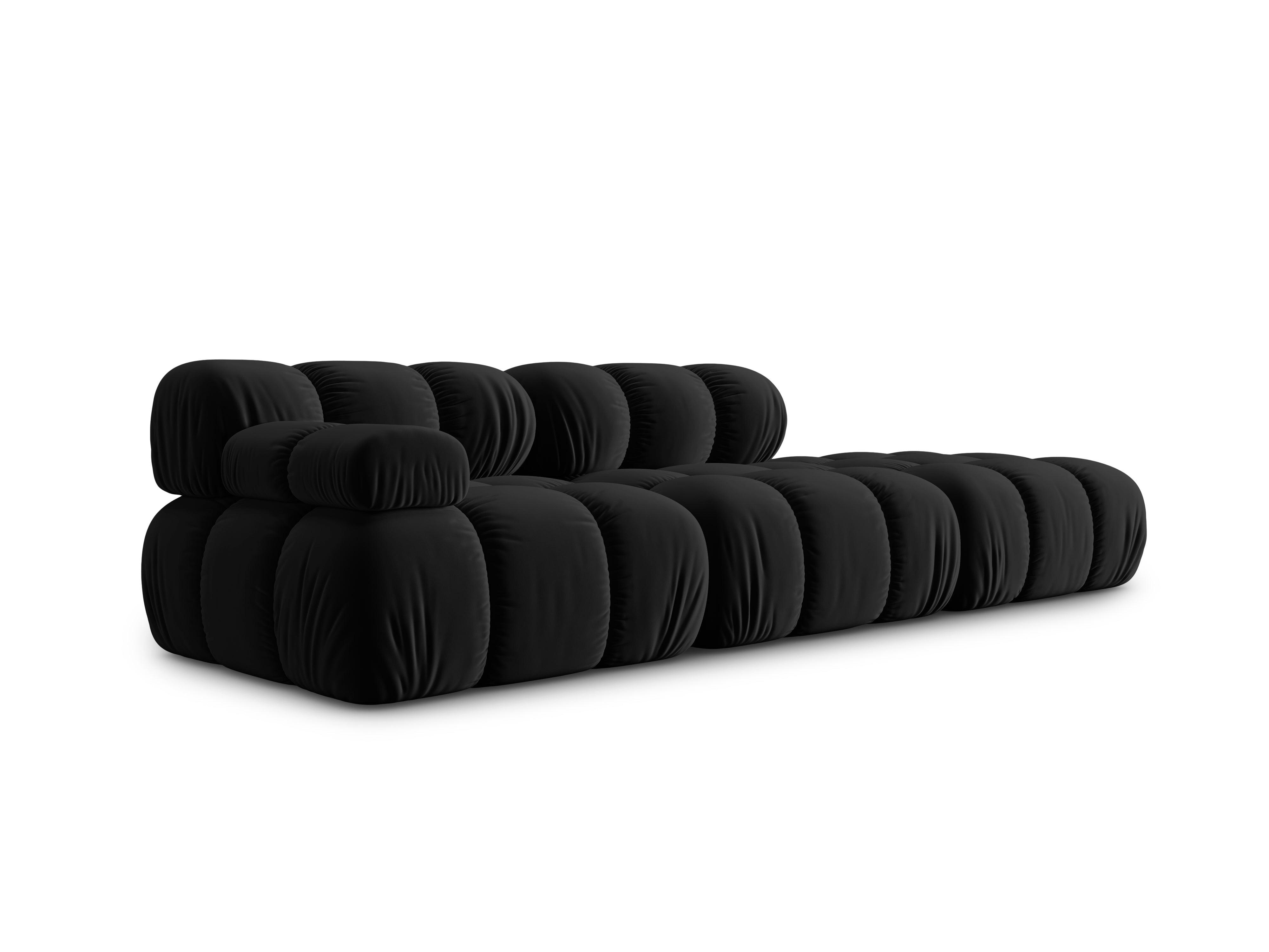 Sofa modułowa aksamitna prawostronna 4-osobowa TROPEA czarny Milo Casa Eye on Design