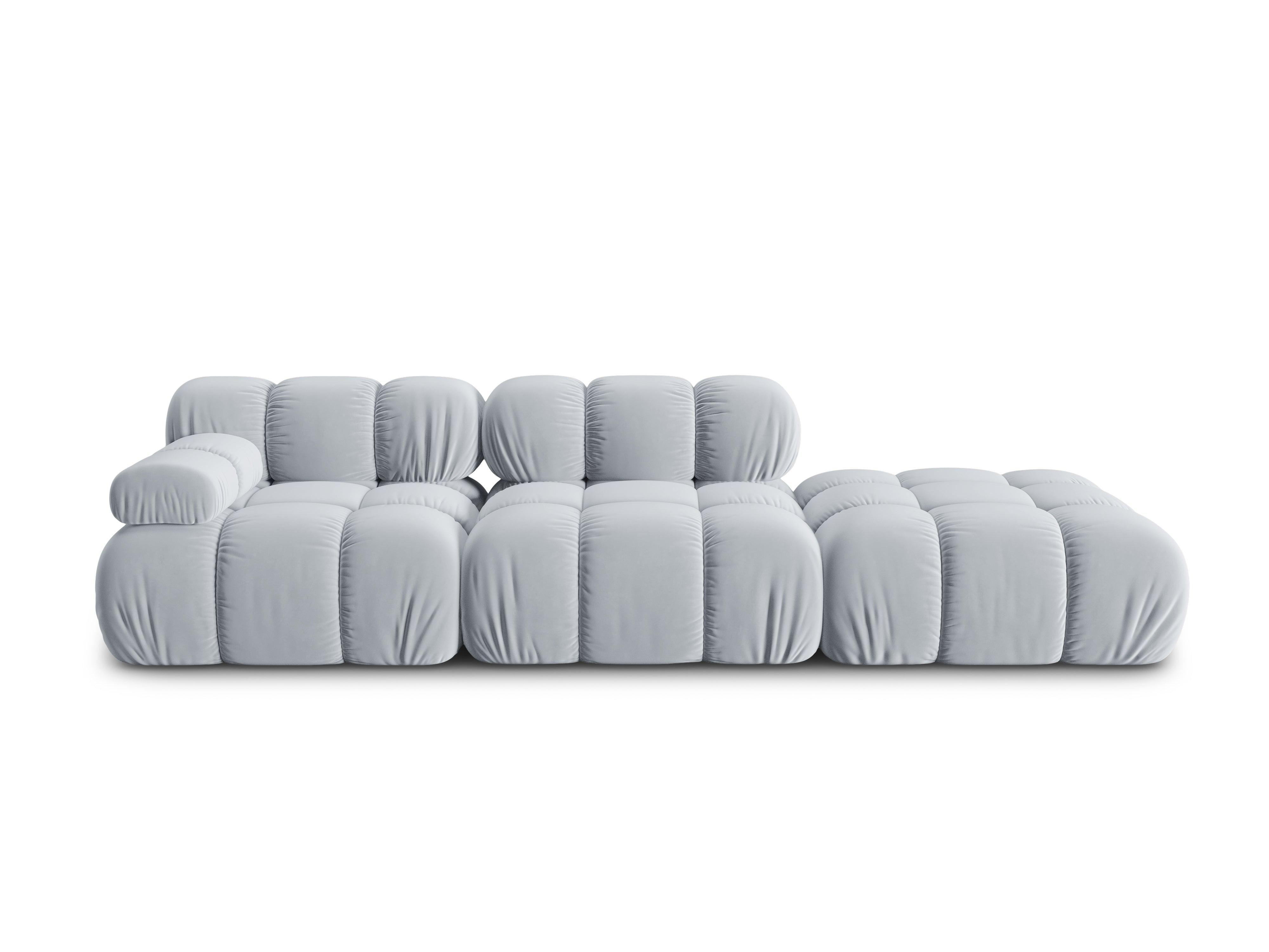 Sofa modułowa aksamitna prawostronna 4-osobowa TROPEA jasnoniebieski Milo Casa Eye on Design