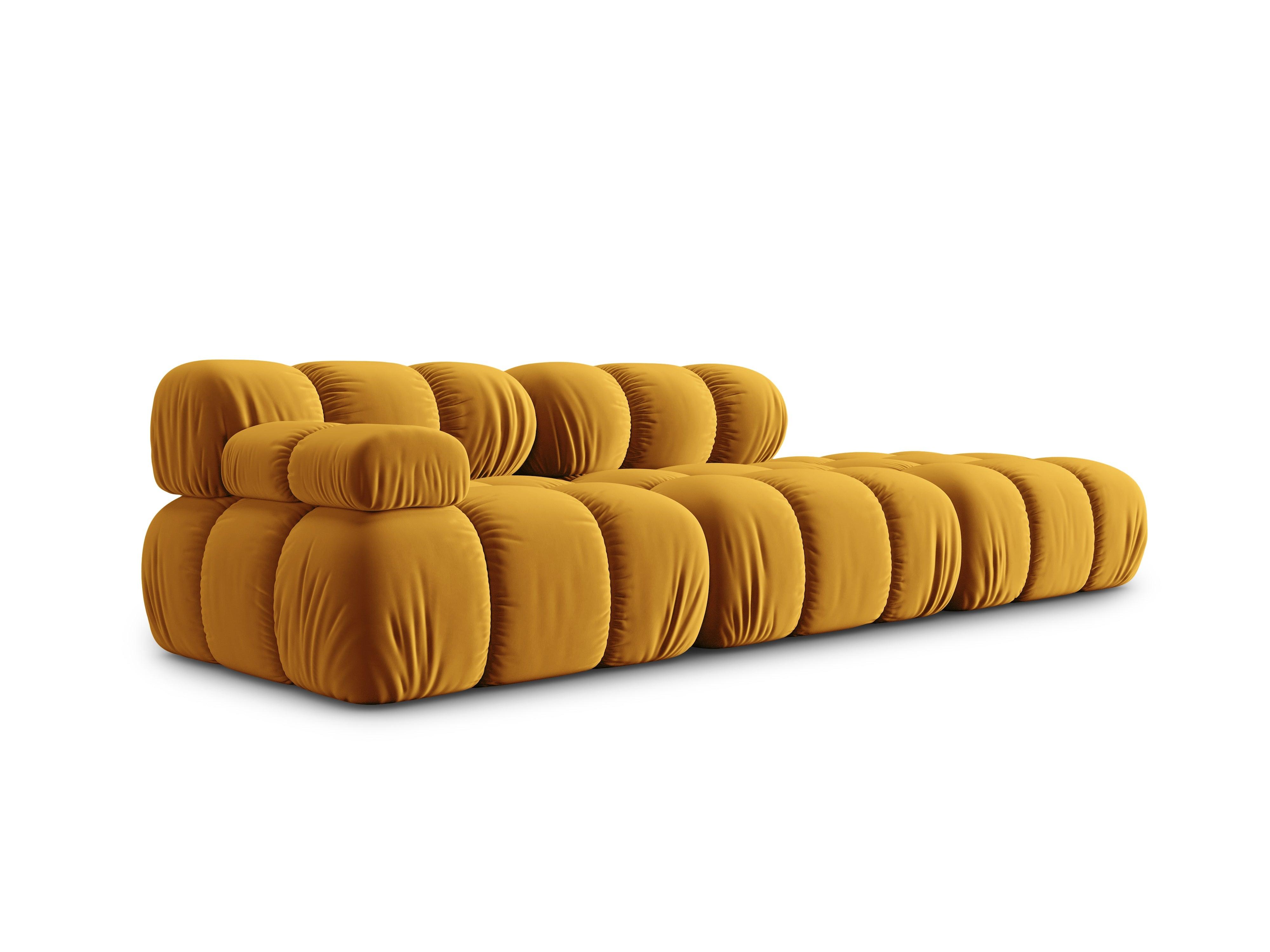 Sofa modułowa aksamitna prawostronna 4-osobowa TROPEA musztardowy Milo Casa Eye on Design