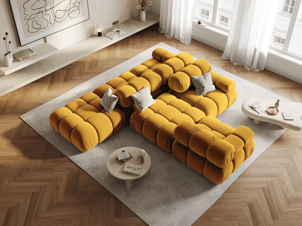 Sofa modułowa aksamitna prawostronna 4-osobowa TROPEA musztardowy Milo Casa Eye on Design