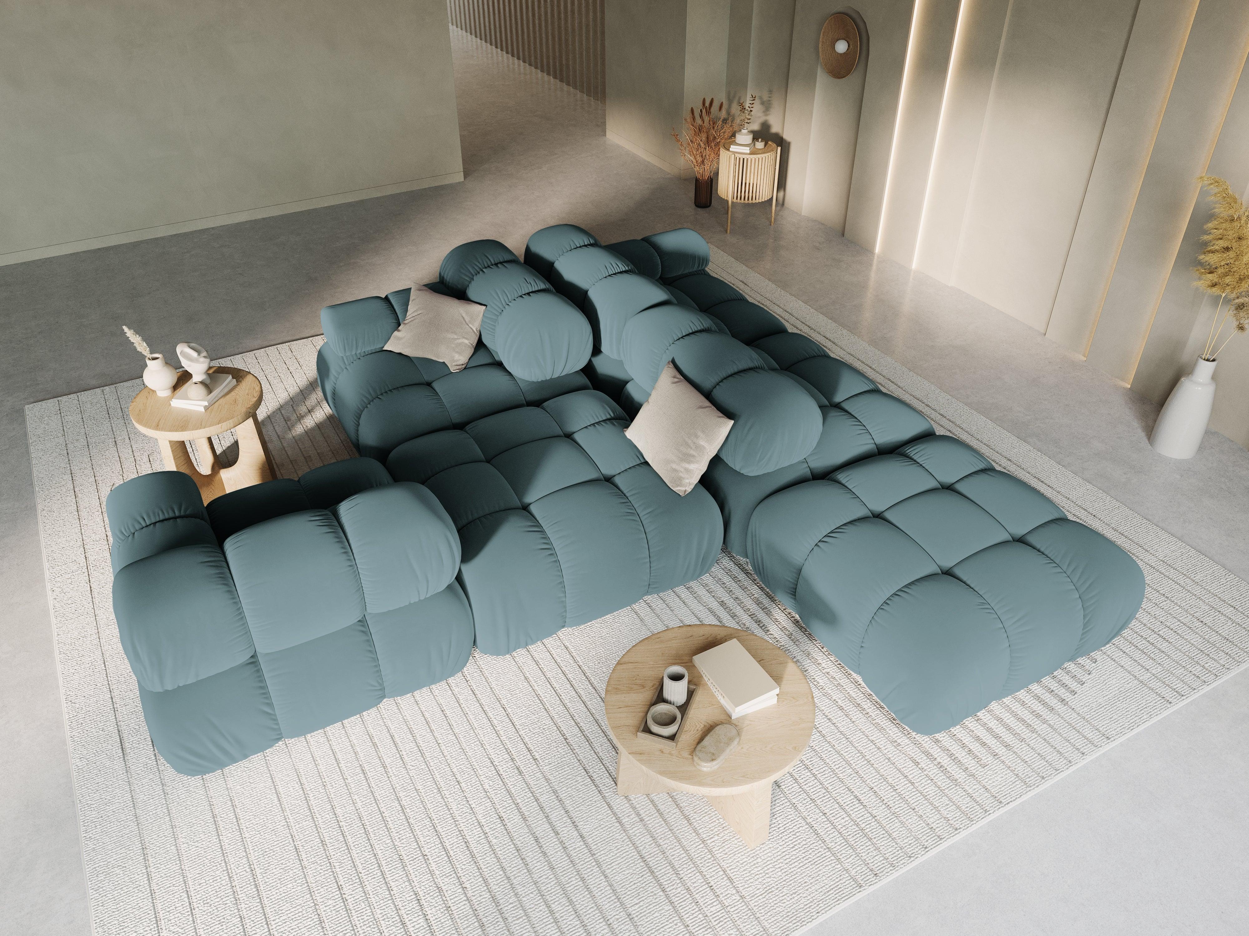 Sofa modułowa aksamitna prawostronna 4-osobowa TROPEA petrol Milo Casa Eye on Design