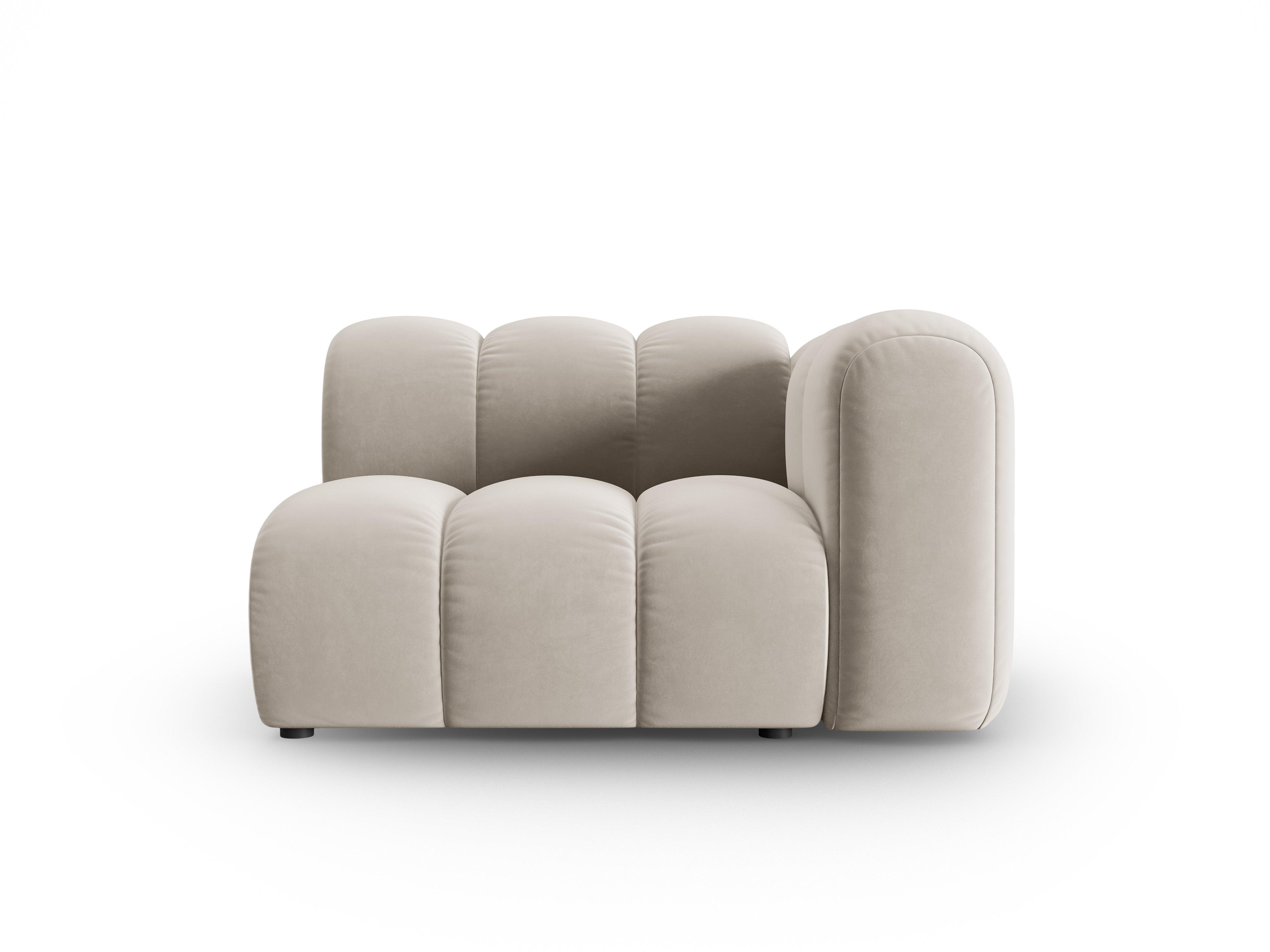Sofa modułowa aksamitna prawostronna SKYLER beżowy - element końcowy Interieurs 86 Eye on Design