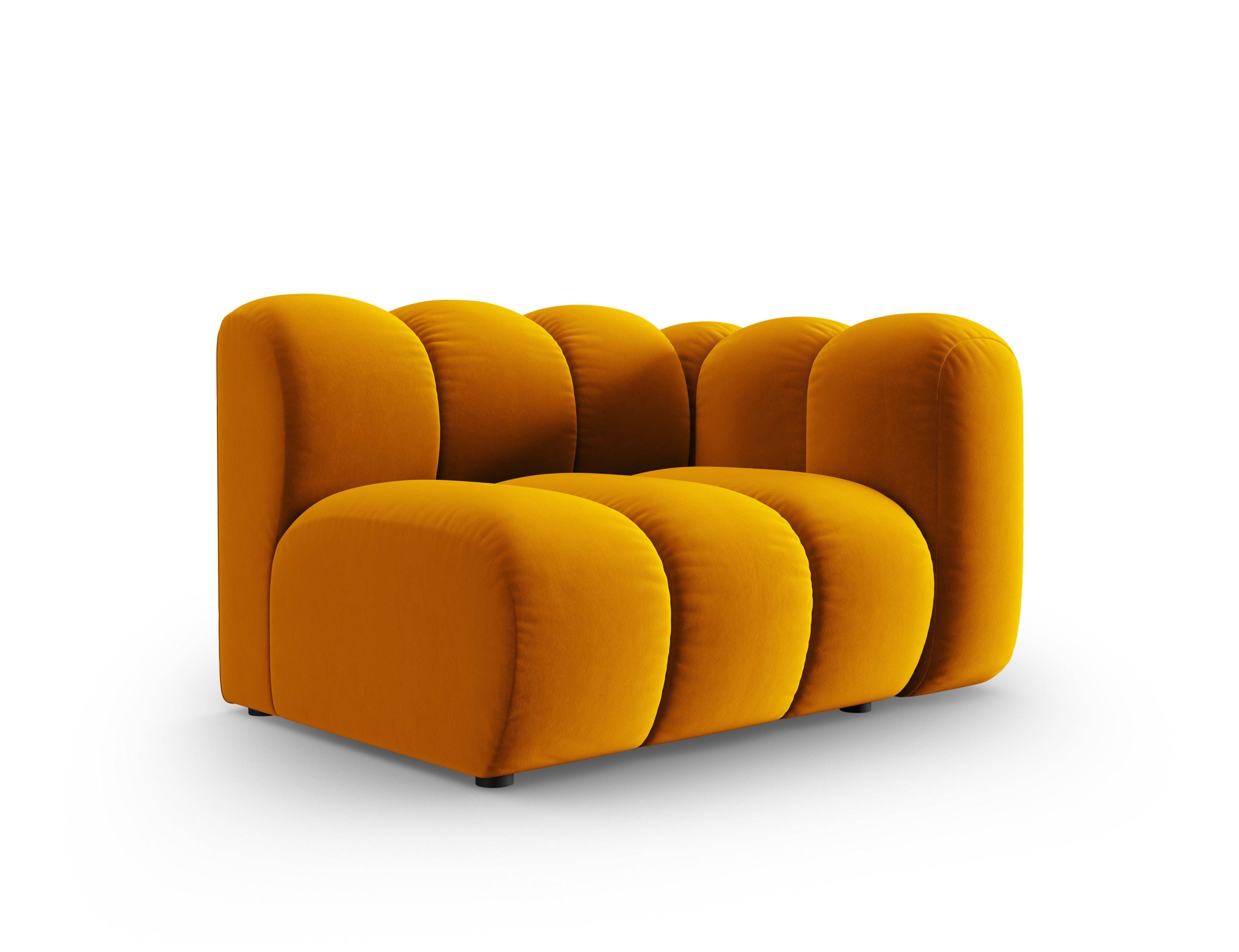 Sofa modułowa aksamitna prawostronna SKYLER musztardowy - element końcowy Interieurs 86 Eye on Design