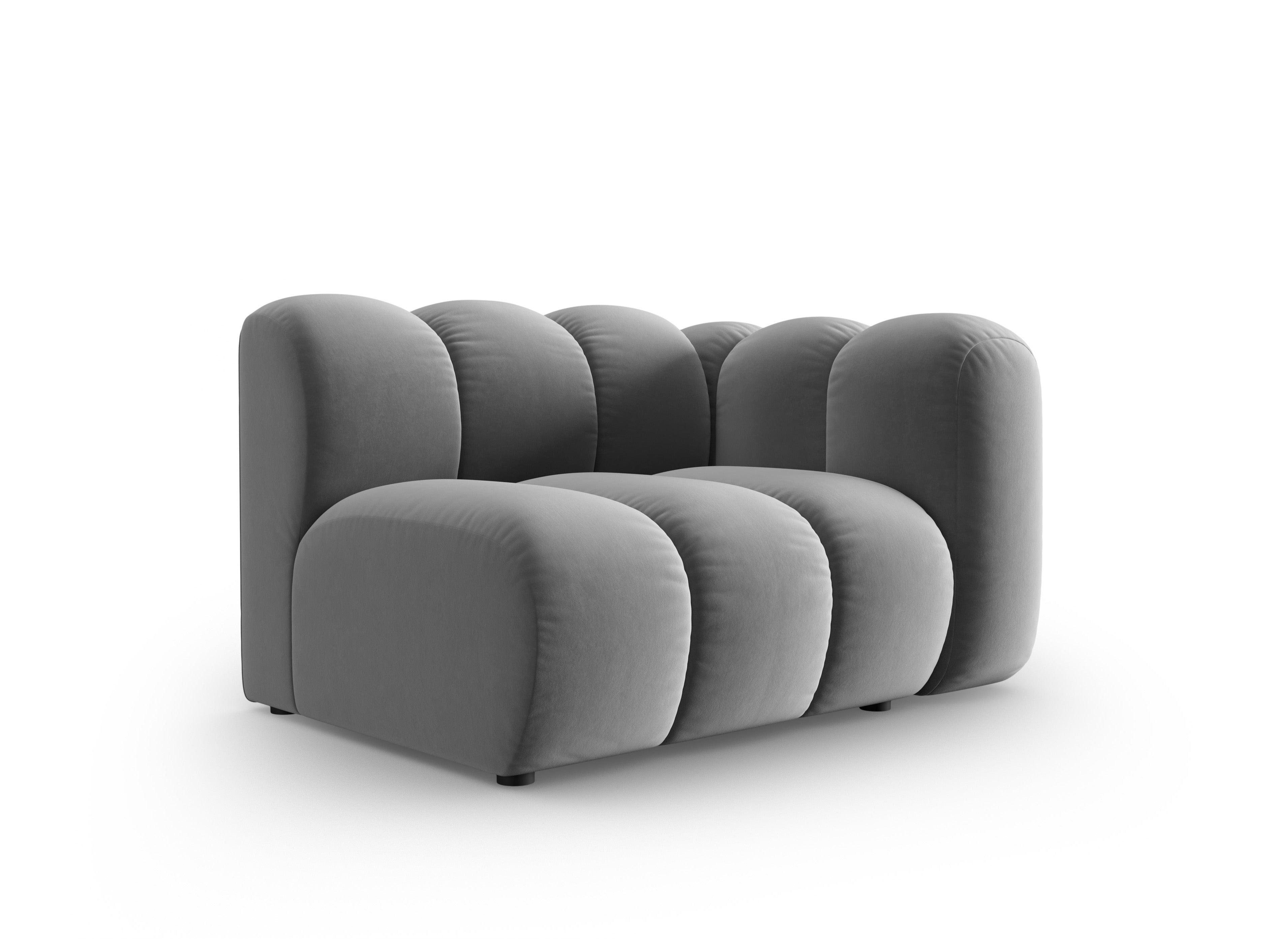 Sofa modułowa aksamitna prawostronna SKYLER szary - element końcowy Interieurs 86 Eye on Design