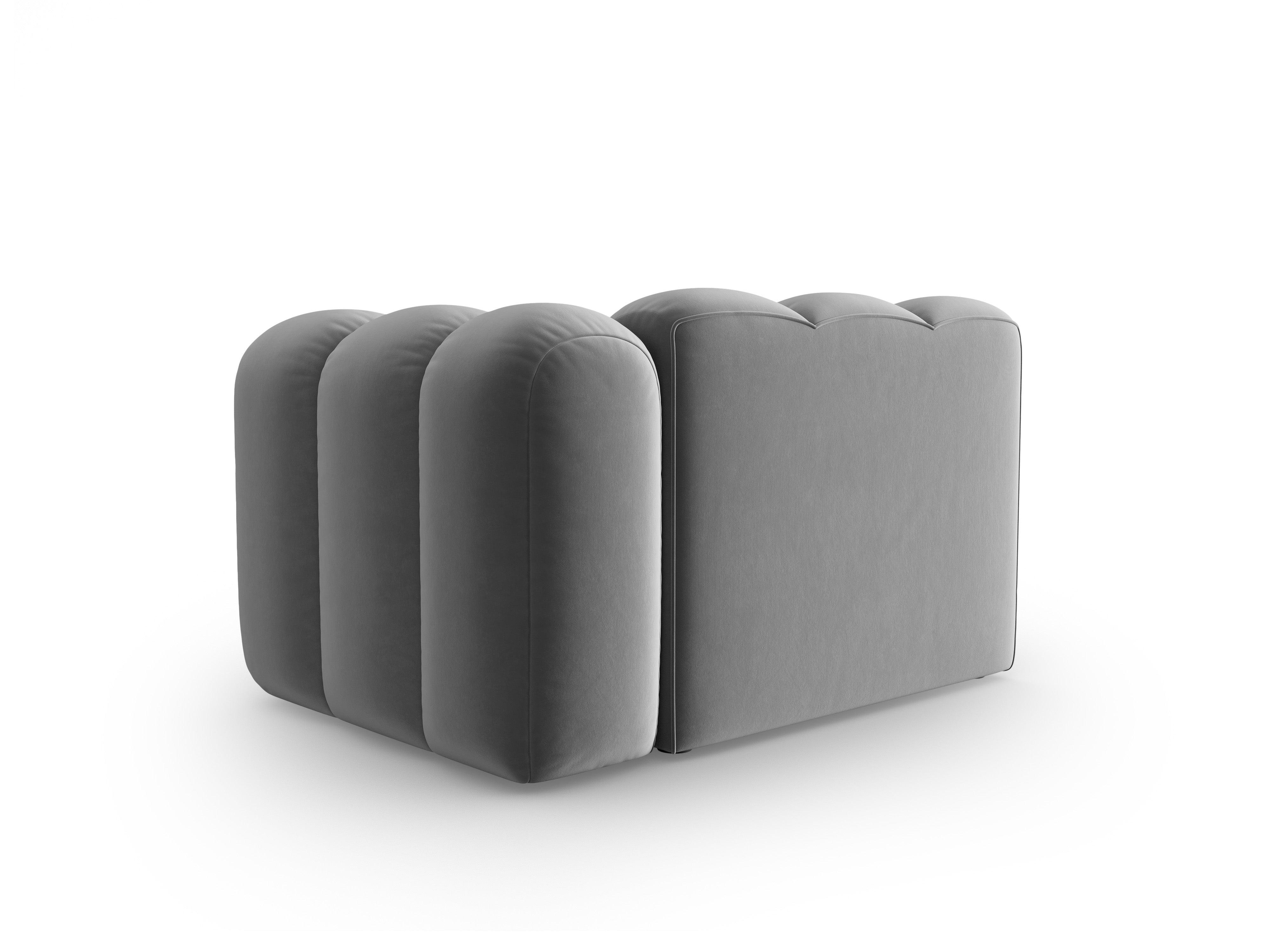 Sofa modułowa aksamitna prawostronna SKYLER szary - element końcowy Interieurs 86 Eye on Design