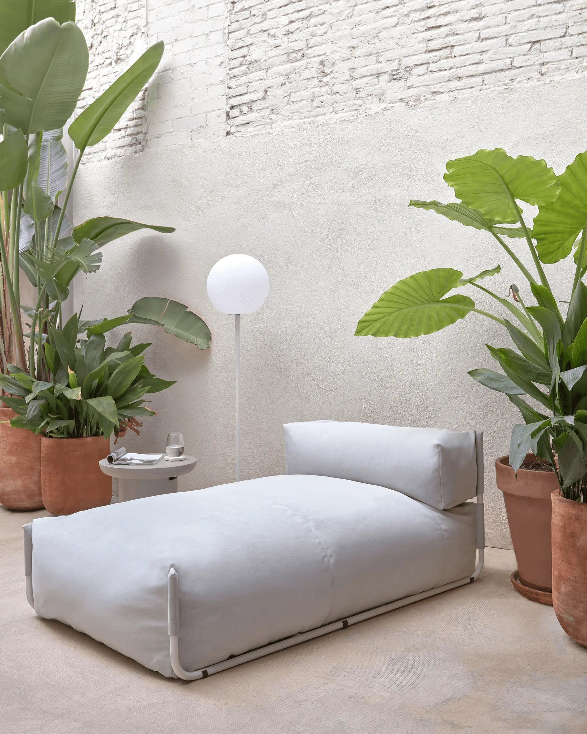 Sofa modułowa ogrodowa SQUARE - szezlong jasnoszary – Kave Home