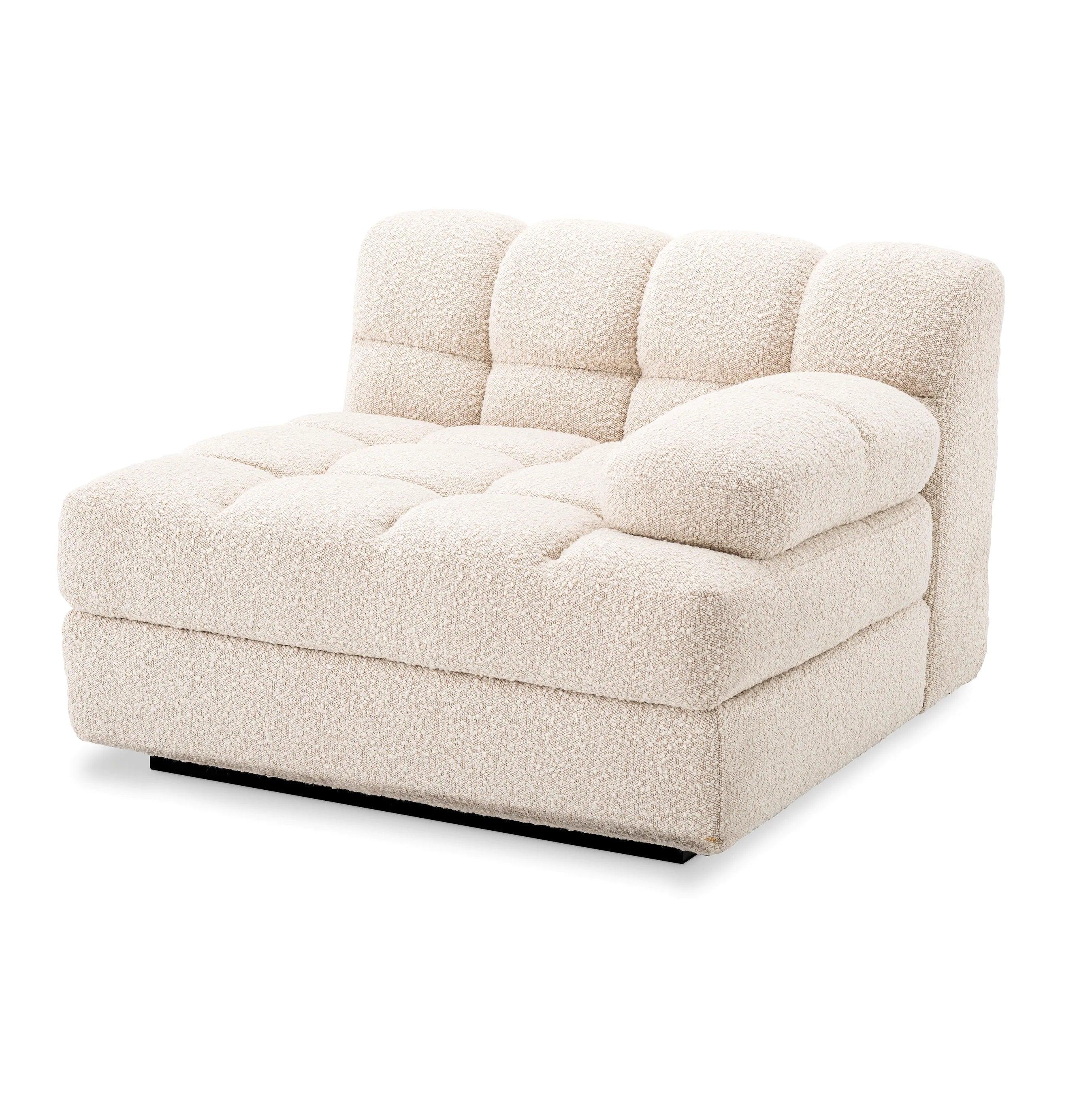 Sofa modułowa w tkaninie boucle DEAN - siedzisko narożne kremowe Eichholtz prawostronny Eye on Design