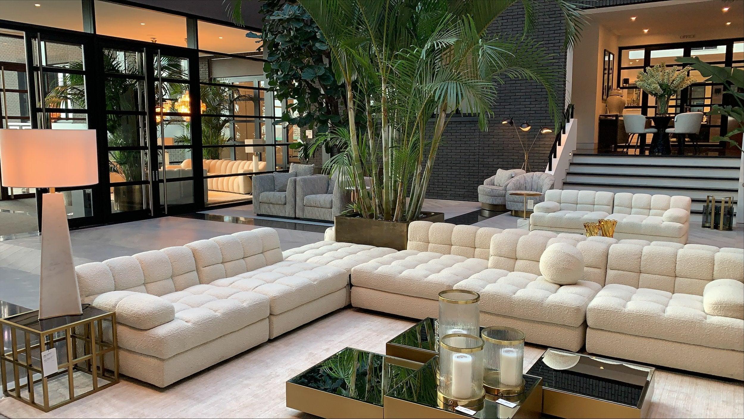 Sofa modułowa w tkaninie boucle DEAN - siedzisko narożne kremowe Eichholtz Eye on Design