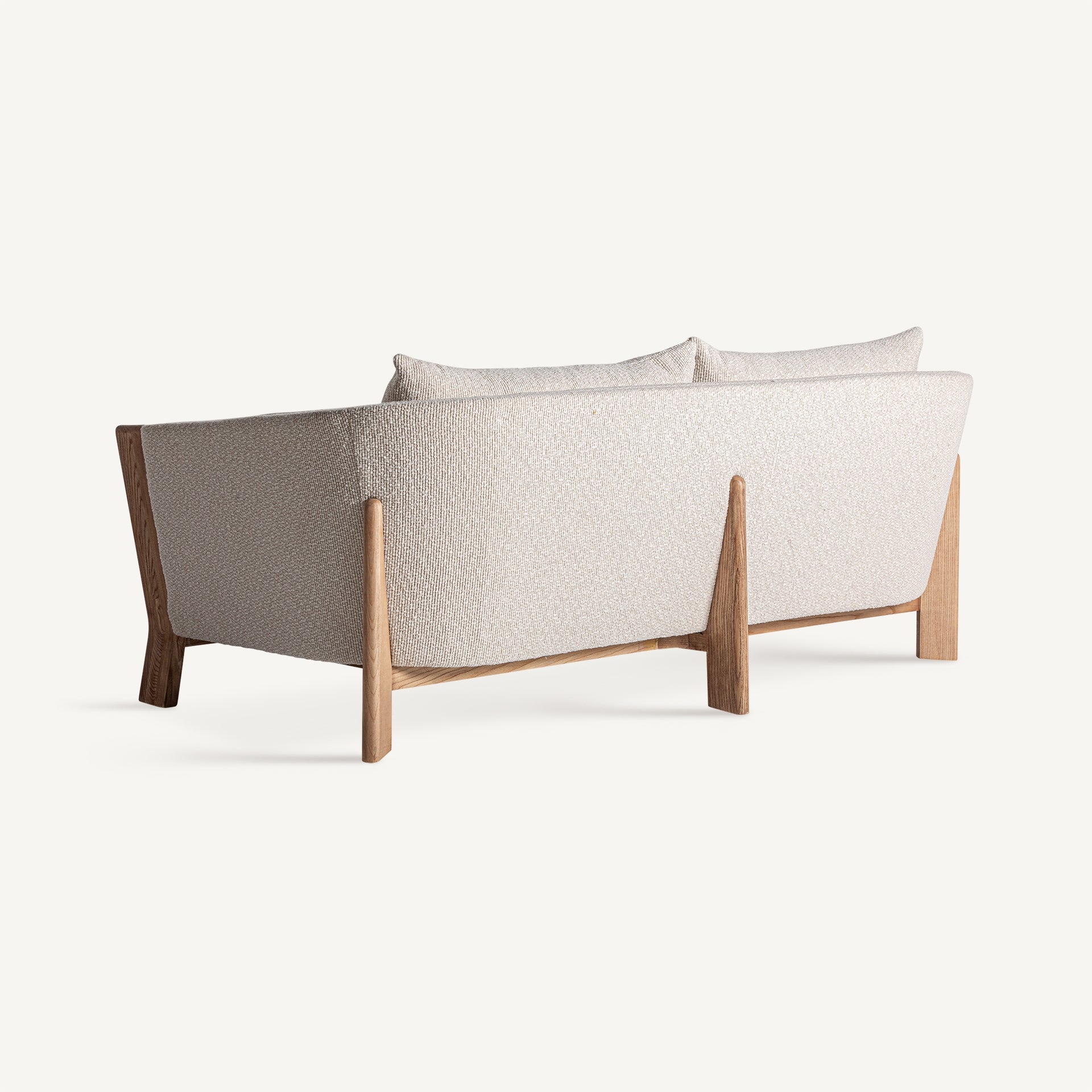 Sofa NARA beige mit Eichenbasis