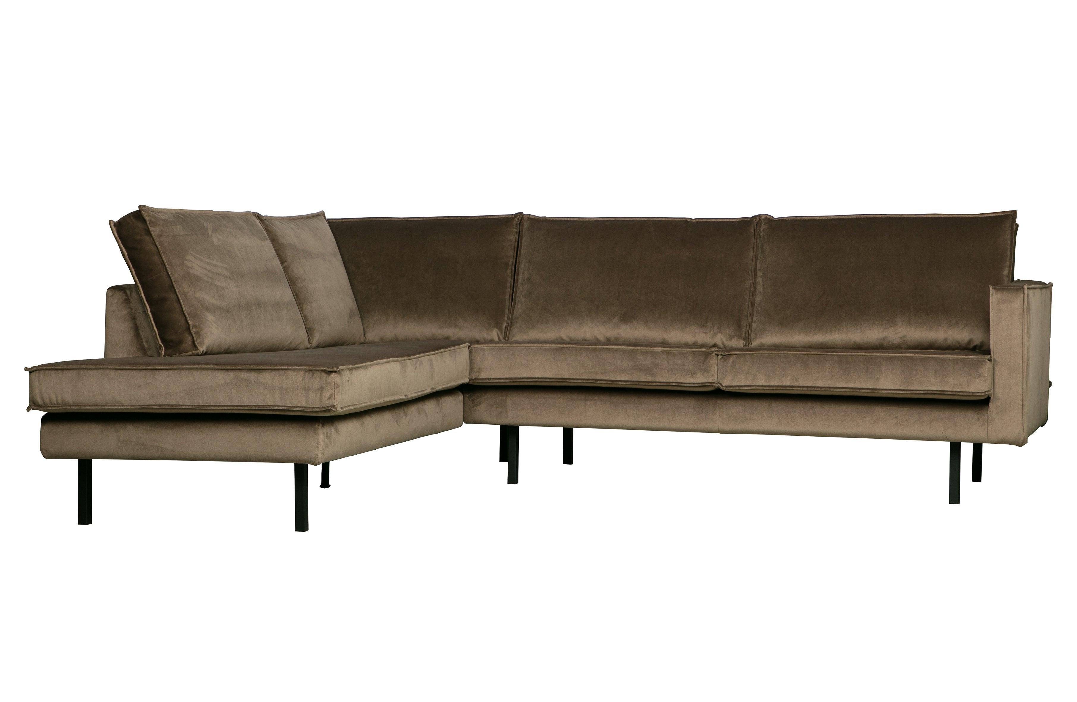 Sofa narożna aksamitna lewostronna RODEO taupe Be Pure Eye on Design