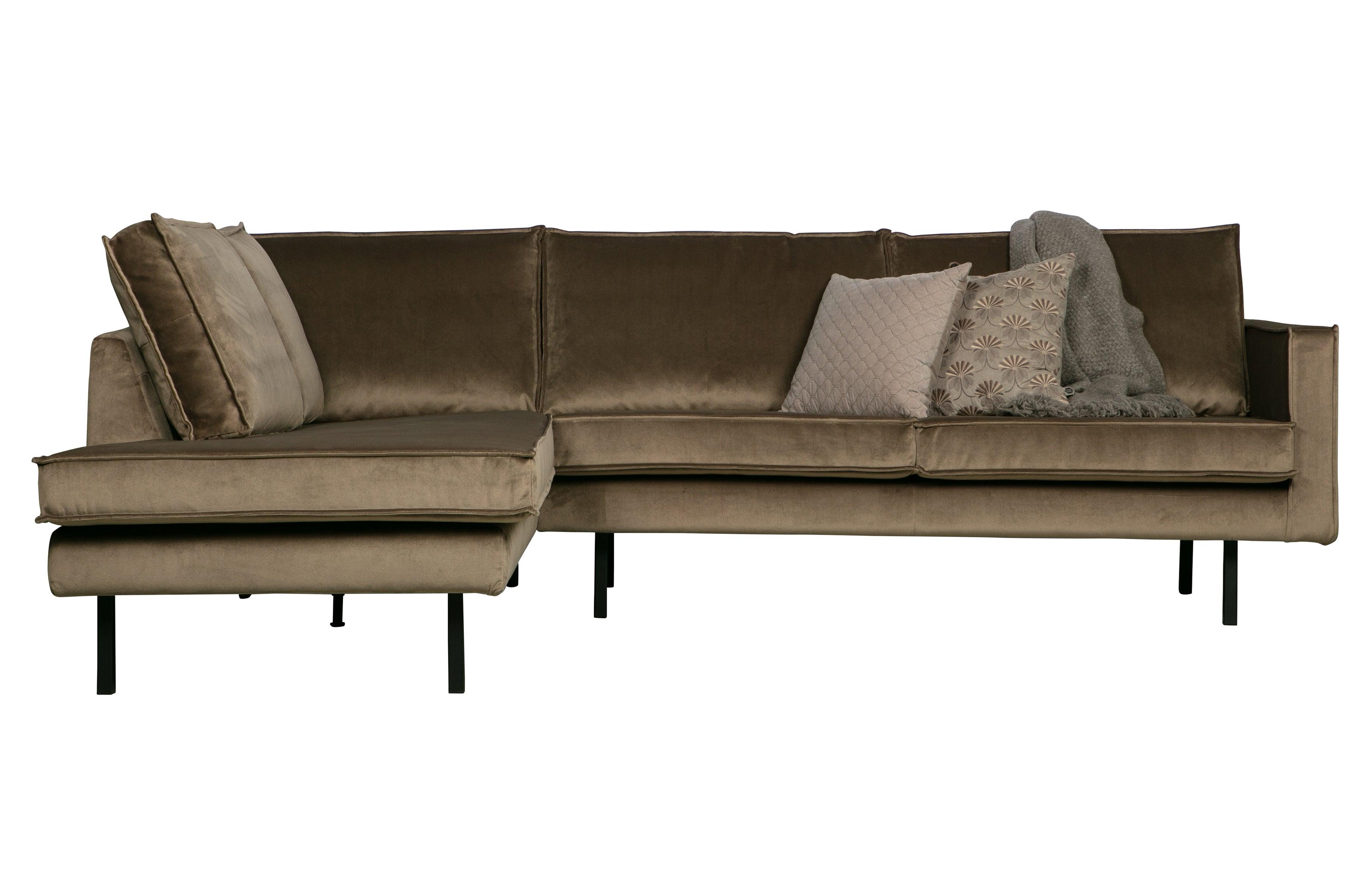 Sofa narożna aksamitna lewostronna RODEO taupe Be Pure Eye on Design